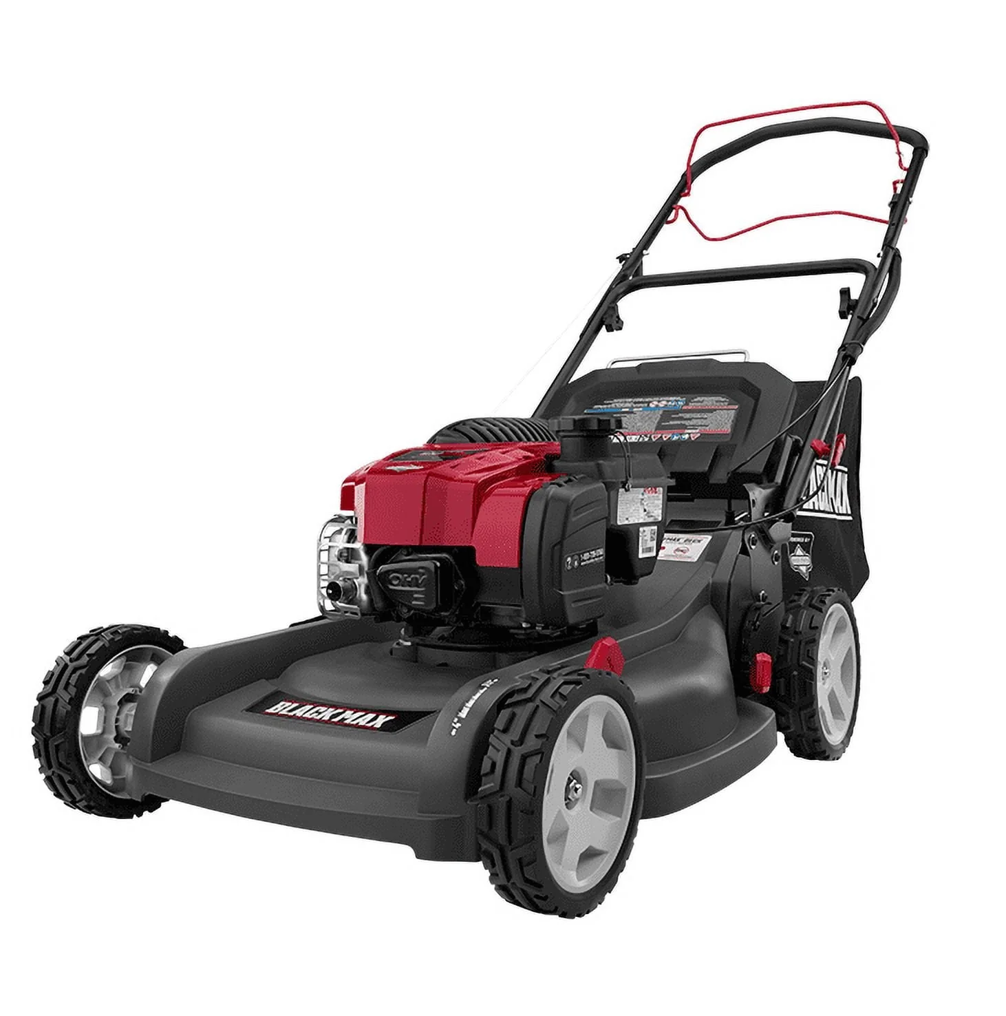 Black Max 21 Inch 150cc Self Propelled Gas Mower with Briggs  Stratton Engine
