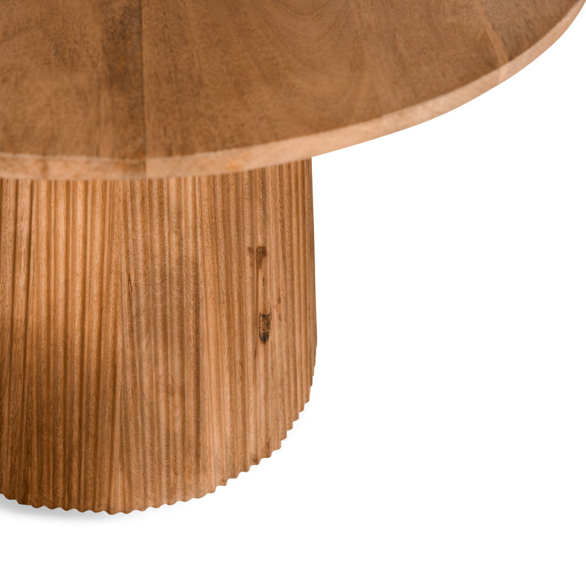 by fonQ Grand Bijzettafel Lichtbruin Mangohout - Ø 50 cm
