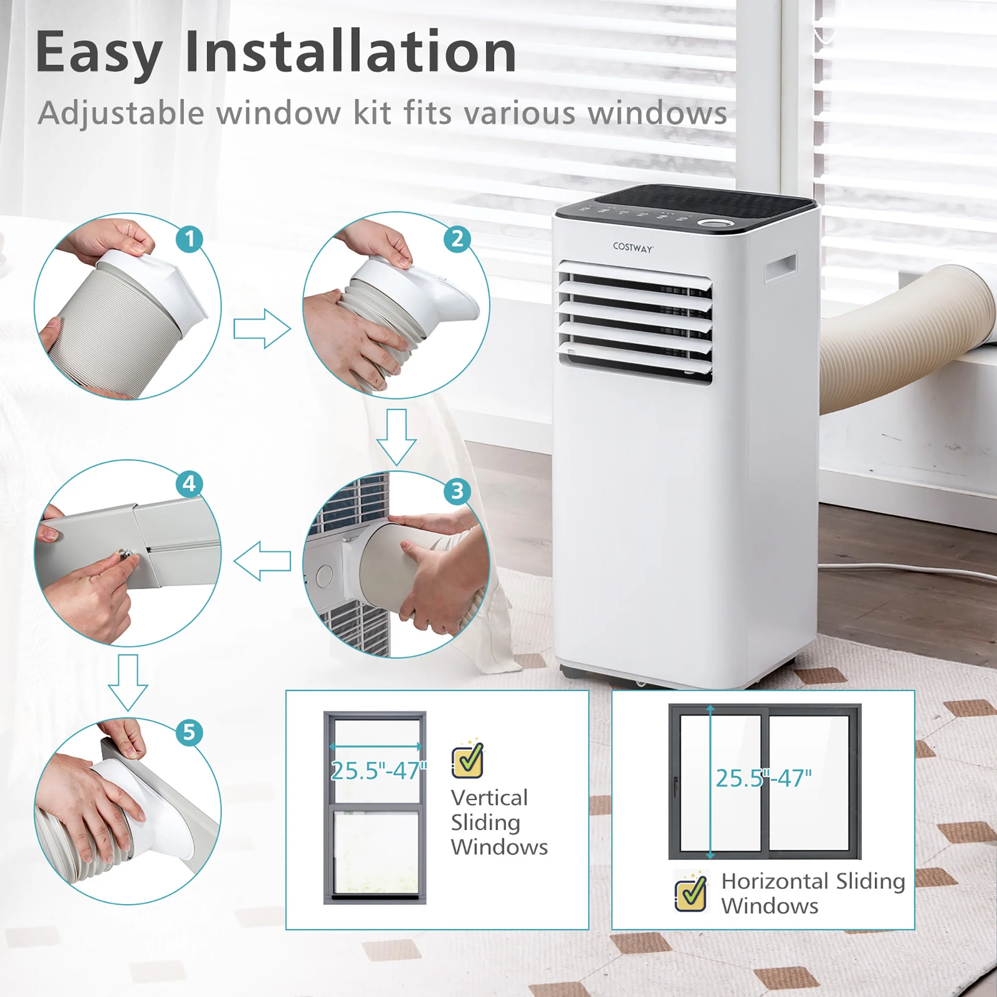 10000 BTU Portable Air Conditioner 3-in-1 Air Cooler with Fan Dehum Sleep Mode - Image 9