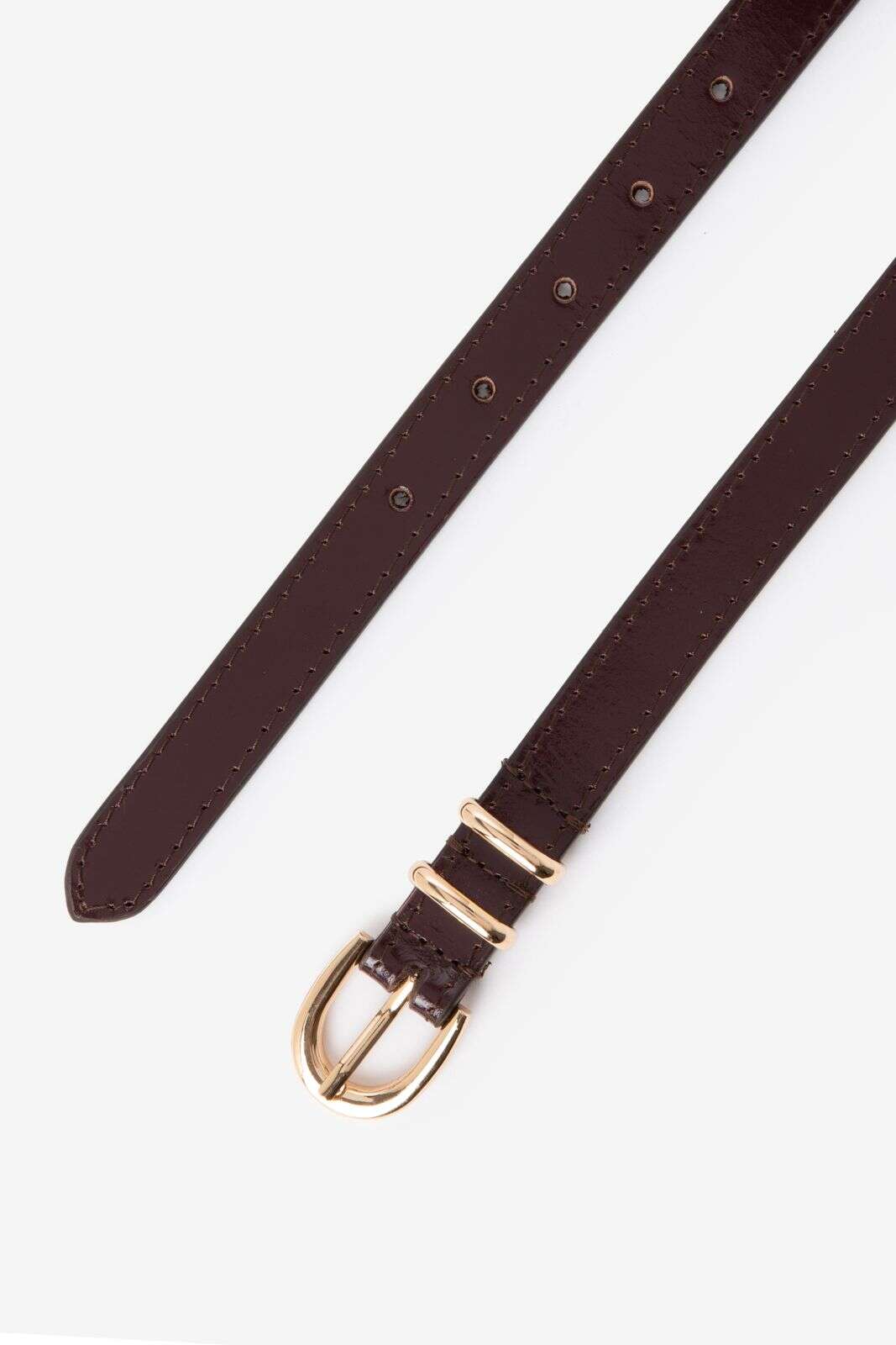 Donkerrode leren riem