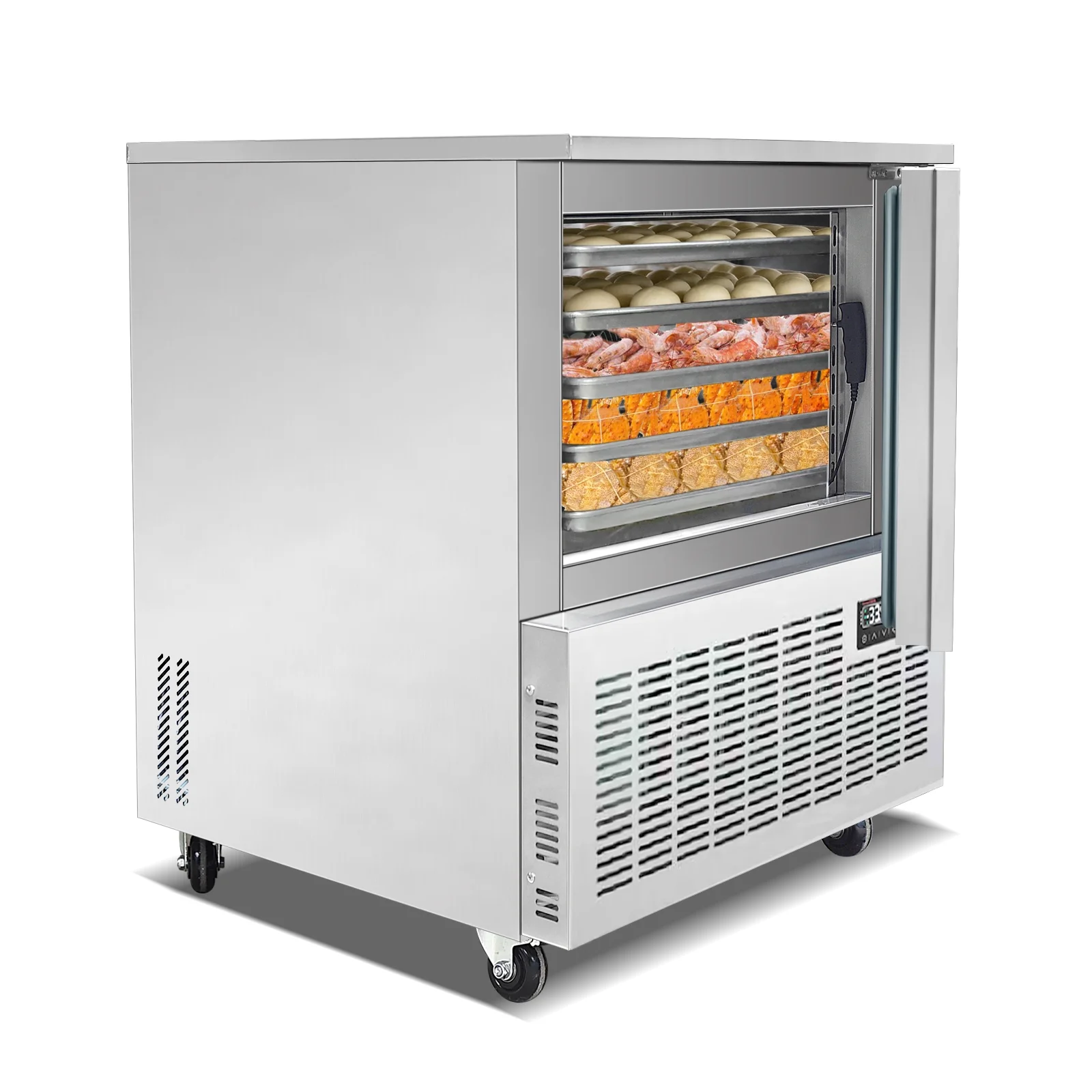 Kolice Commercial 5 Trays Blast Chiller & Freezer, Chest Freezer, Shock Freezer with Food Probe,Lowest temp: -40��F for Restaurant,Bakery,School,Hotel