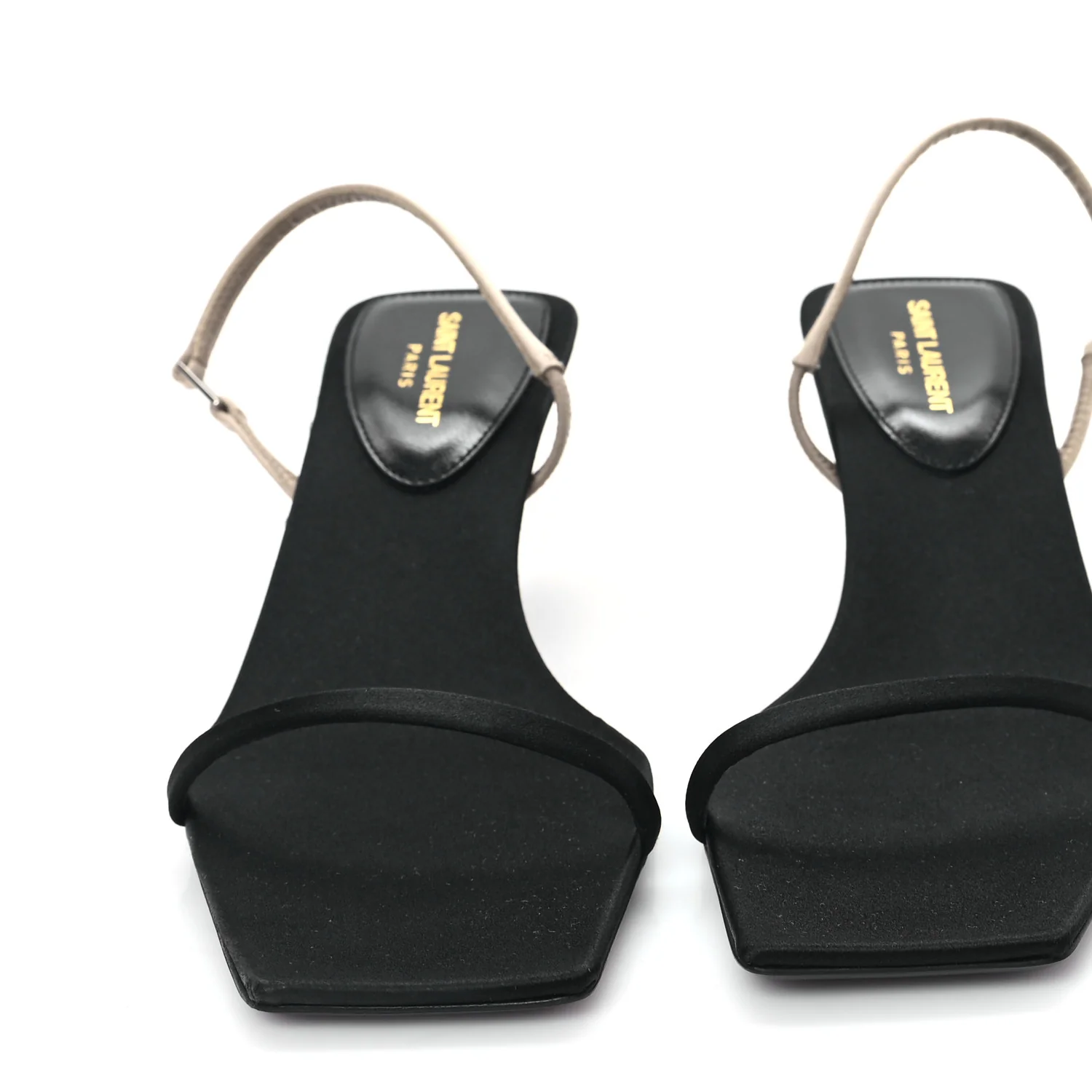 Satin Slingback Jaspe 55 Sandals  35.5 Black Partridge Pink