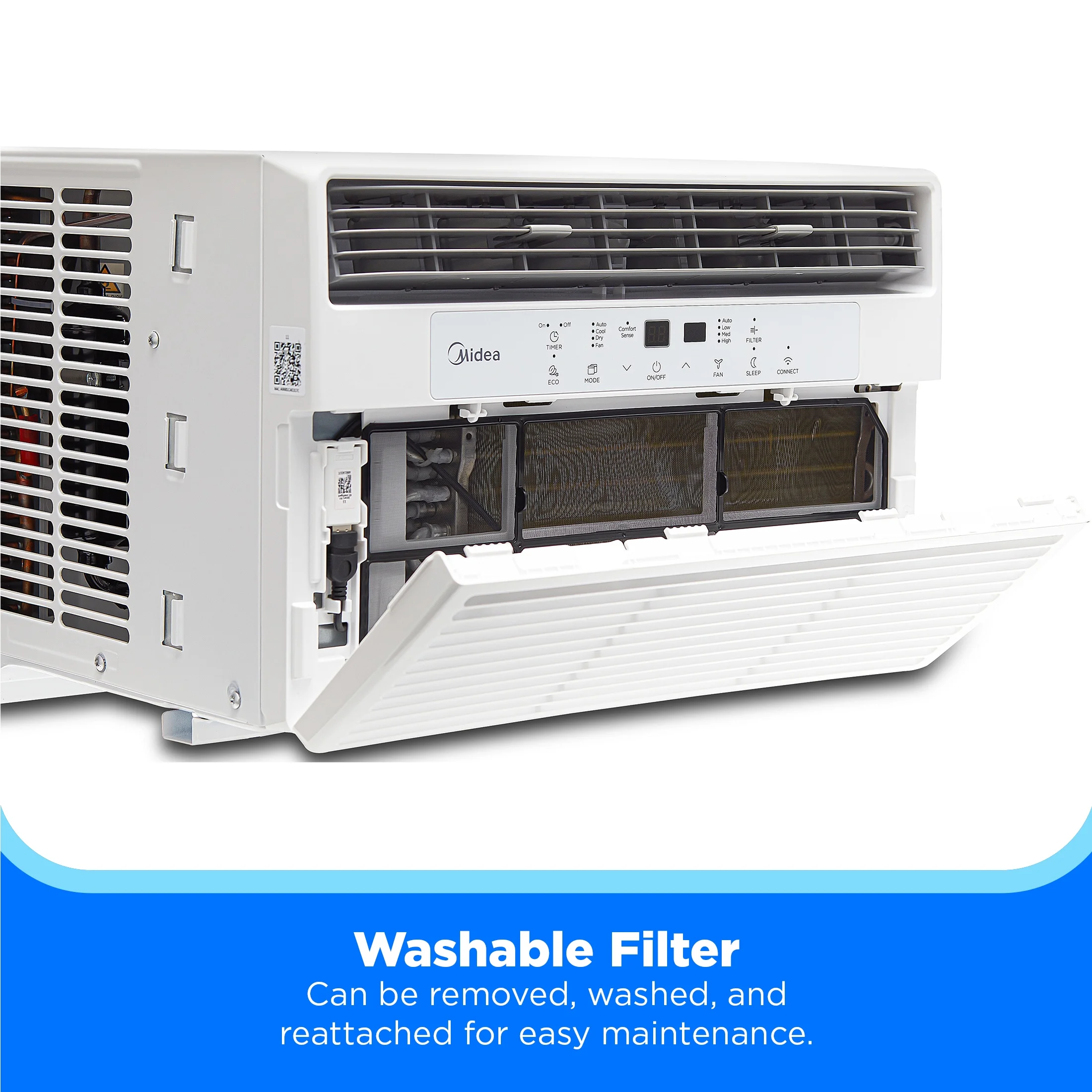 8,000 BTU 115V Smart Window Air Conditioner with Comfort Sense Remote, up to 350 Sq. ft., White, MAW08S1DWWT, New(White) - Image 5
