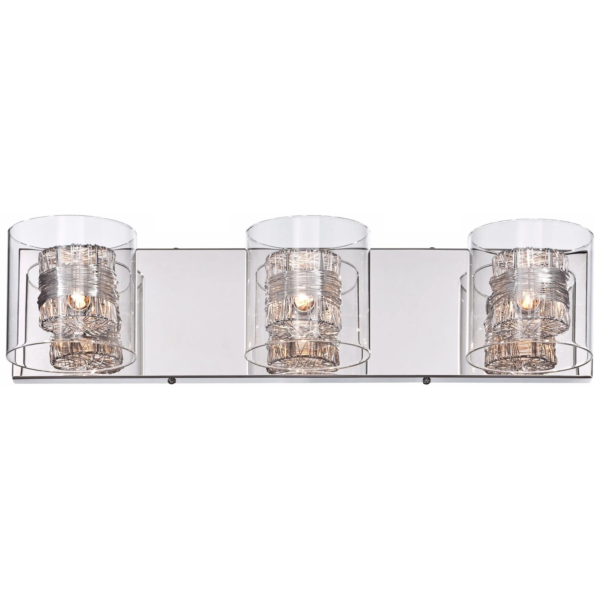 Possini Euro Design 3-Light Chrome Dimmable Vanity Light with Clear Glass Shades(3-light)