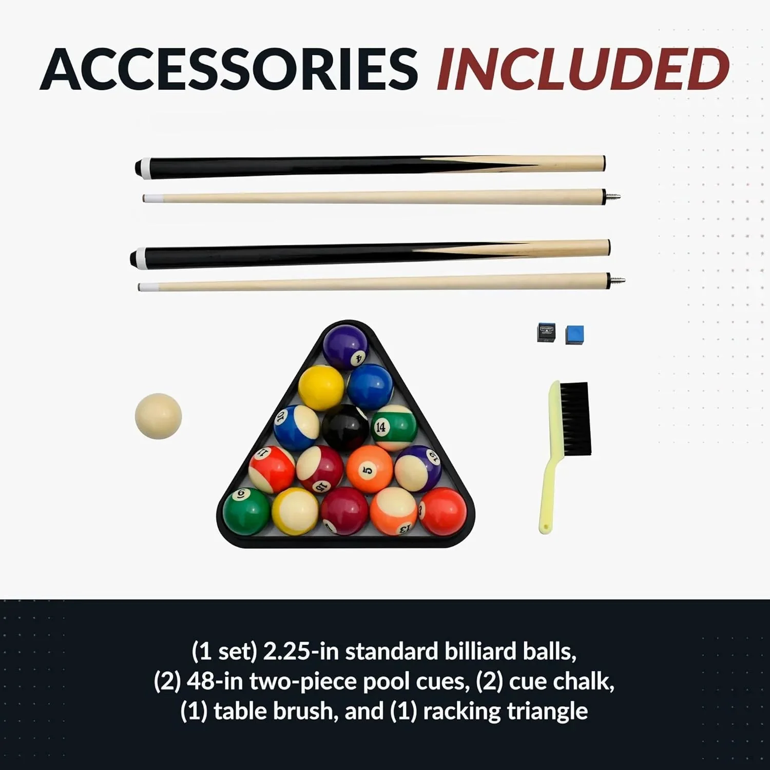 6 ft Portable Pool Table, Adults Folding Billiards Tables for Game Room with Easy Foldable Storage, Includes Full Set of Billiard Balls,…