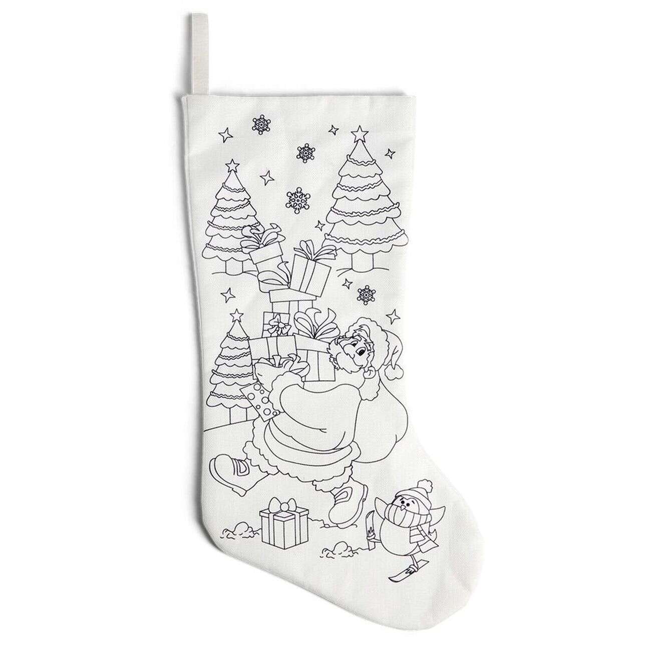 Chaussette de Noël à colorier 16xH25cm