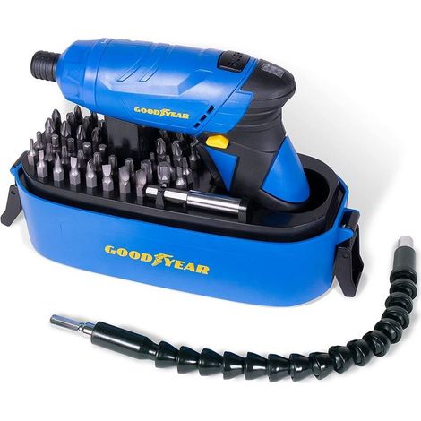 Visseuse à Batterie 3.6V + Embout articulé + Coffret 52 Accessoires GOODYEAR — vue 1