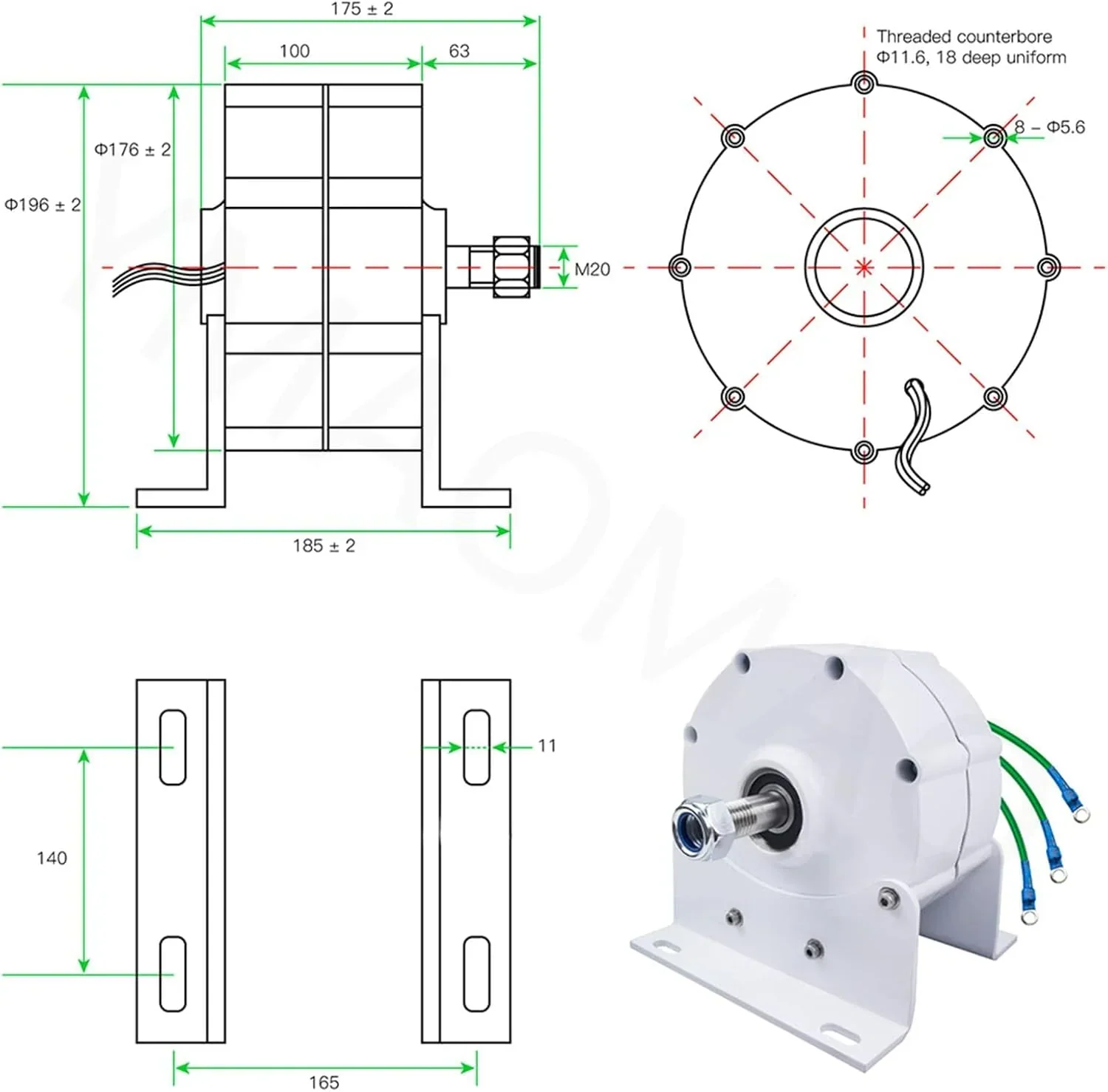 12000W Low Rpm Permanent Magnet Generator 12V 24V 48V 120V 220V Free Energy Gearless Permanent Magnet Generator Motor DIY for Wind Turbine w