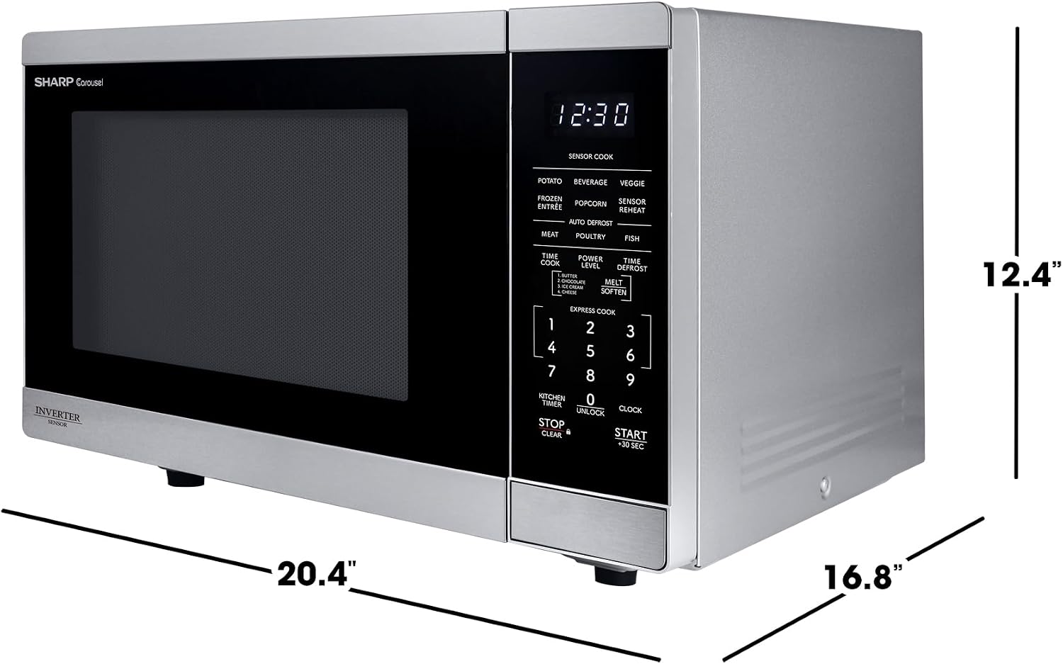 Sharp SMC1464KS 1.4 cu1100W Stainless Steel Countertop Microwave Oven