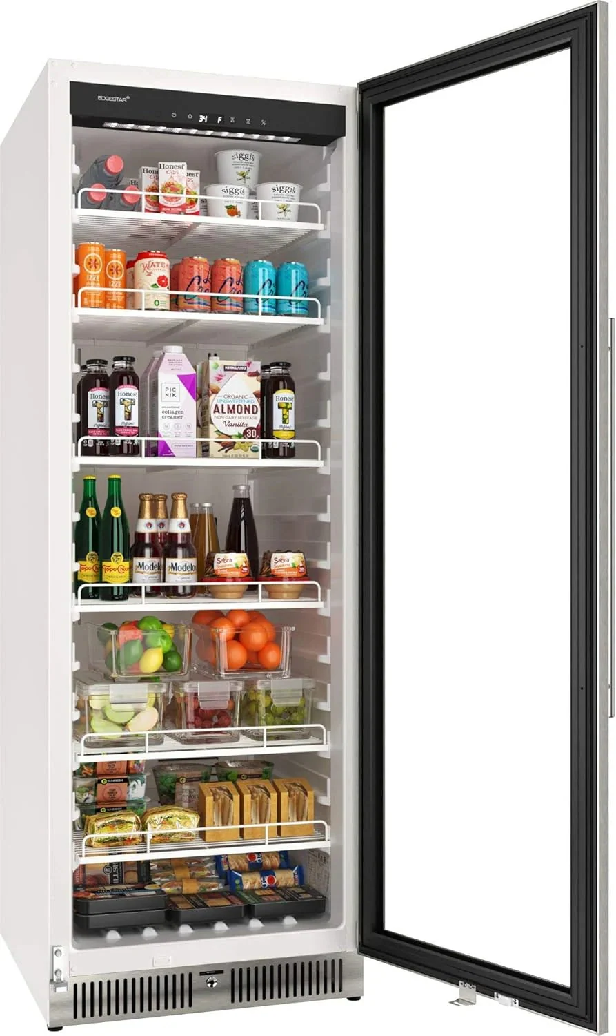22" Wide 10.1 Cu. ft. Commercial Beverage Merchandiser - Stainless Steel, Temp Alarm, Reversible Door