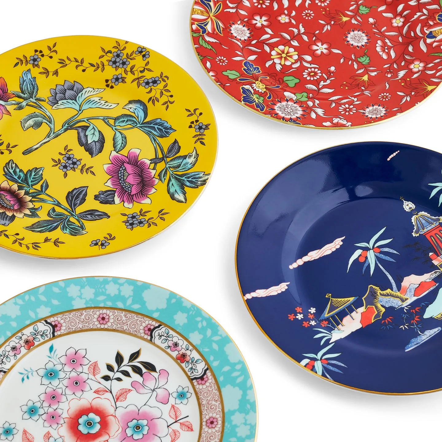 Wonderlust Plates, Set of 4