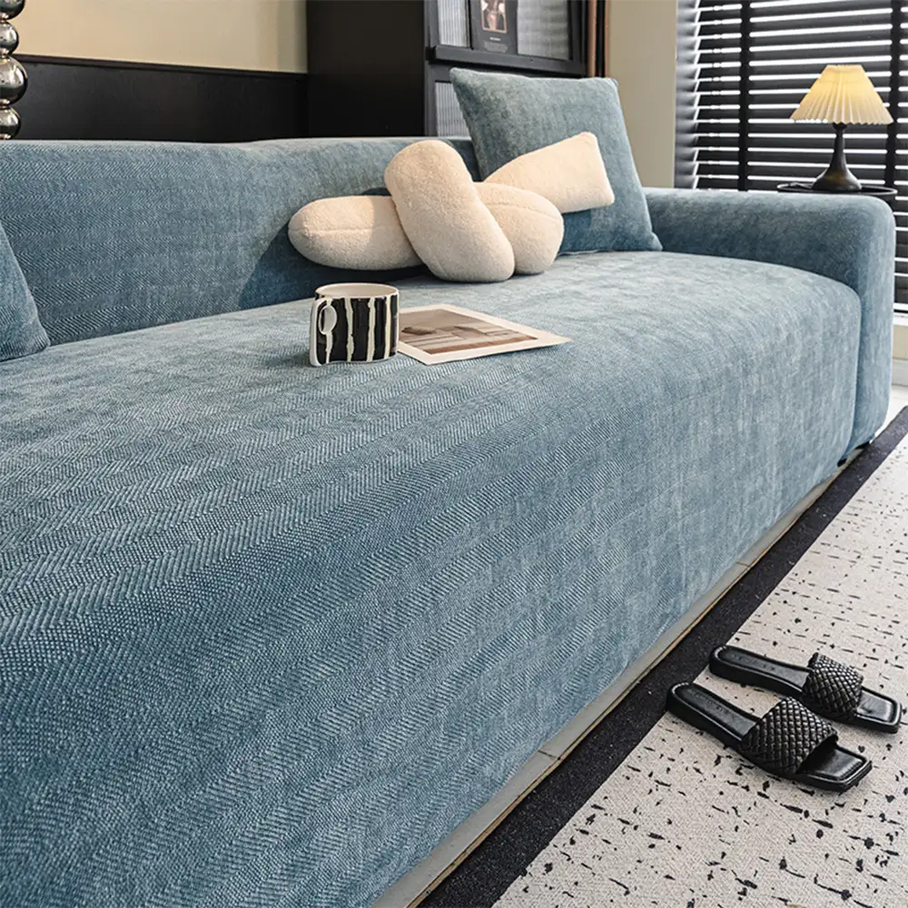 Herringbone Full Coverage Scratch-Resistant Sofa Protection Magic Stretch  Sectional Couch Cover
