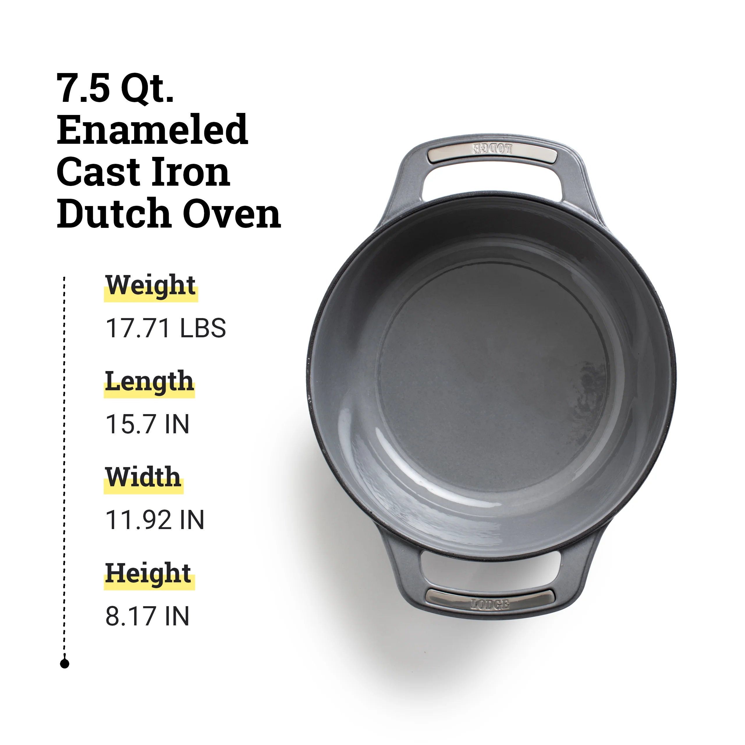 Lodge USA Enamel Dutch Oven 7.5 Qt., Moonstruck