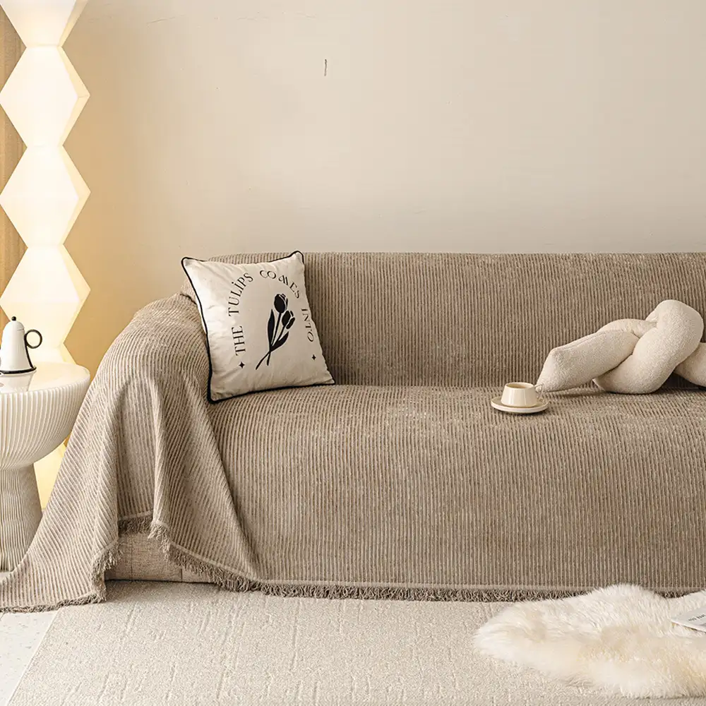 Modern Classic Scratch-Resistant Chenille Sofa Blanket Washable Couch Cover