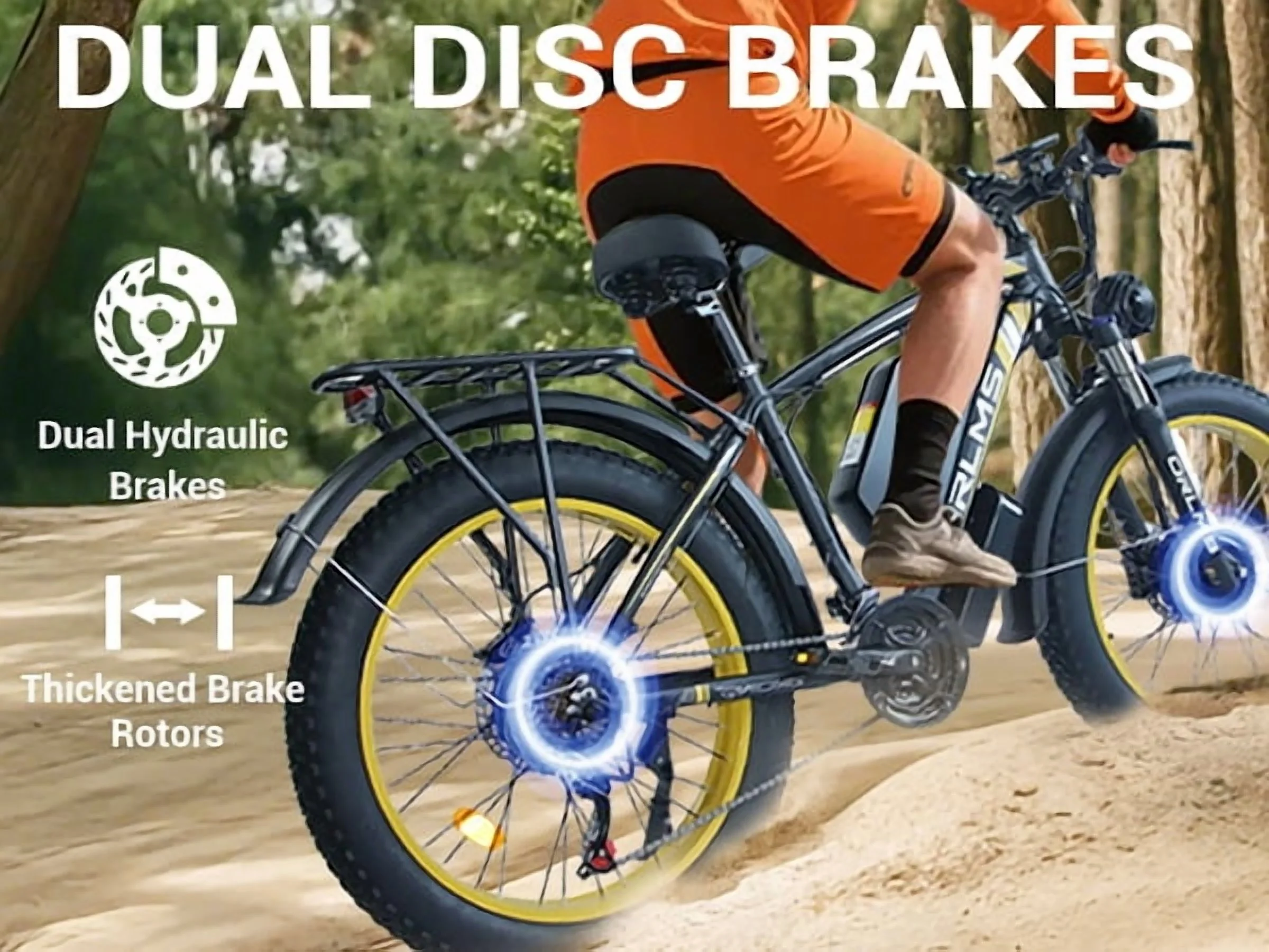 Peak 5000W - Electric - Bike for Adults - Men, Dual - Motor - Ebike 50MPH - Hunting - Ebike, 60V 25AH Long Range Dirtbike, 26