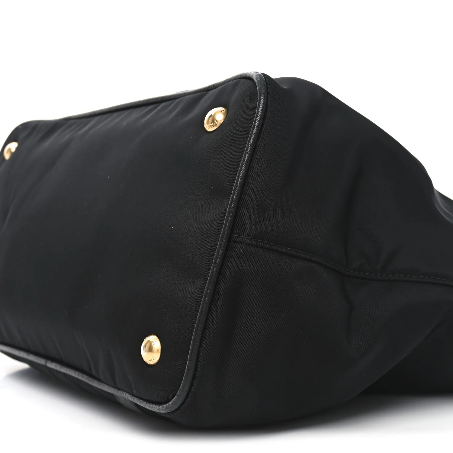 Tessuto Nylon Soft Calf Small Tote Black