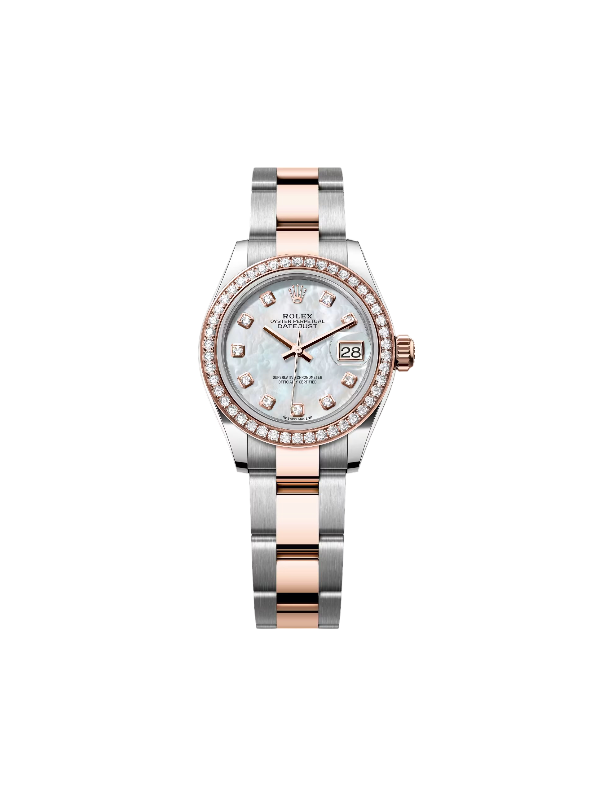 【Super Clone】RLX Lady-Datejust 28mm 279381RBR Mother-of-Pearl Diamond Dial Oyster Bracelet