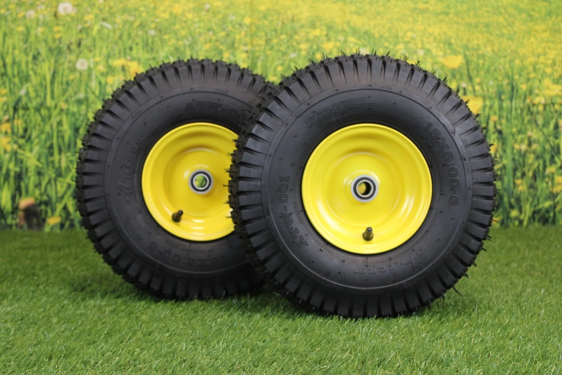 Antego Tire and Wheel 15x6.00 - 6 Tires & Wheels 4 Ply for Lawn & Garden Mower Turf Tires .75
