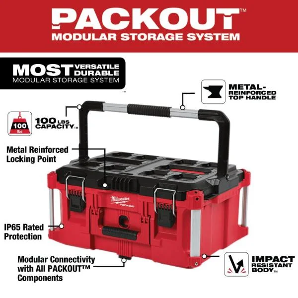 Milwaukee 48 - 22 - 8425 100 - Pound Capacity Polymer Packout Large Tool Box