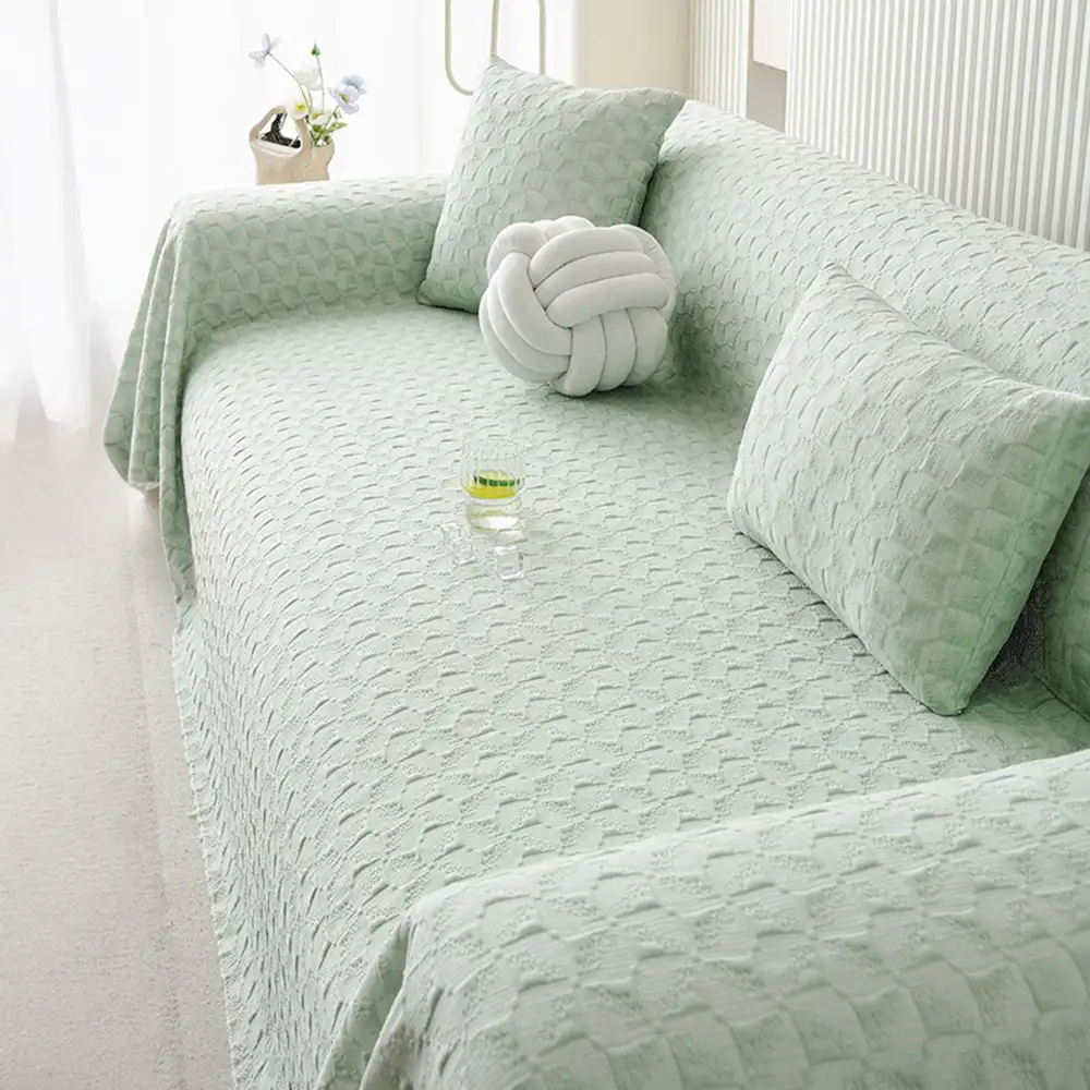 Textured Cooling Ice Silk Skin-Friendly Breathable Sofa Blanket Washable Recliner Slipcover