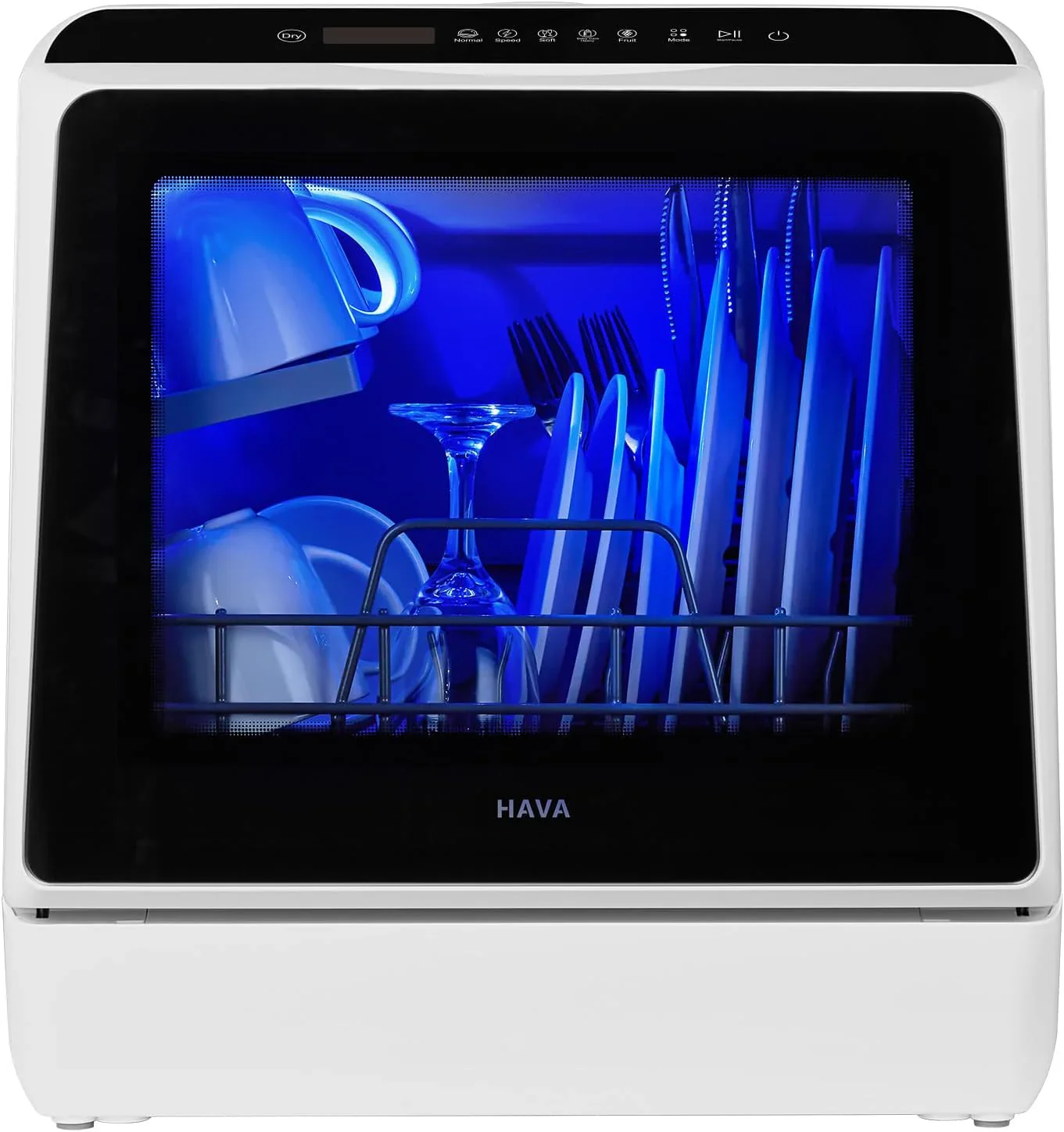 Lave-vaisselle de table HAVA, lave-vaisselle portable à 6 programmes avec réservoir d'eau intégré de 5 litres