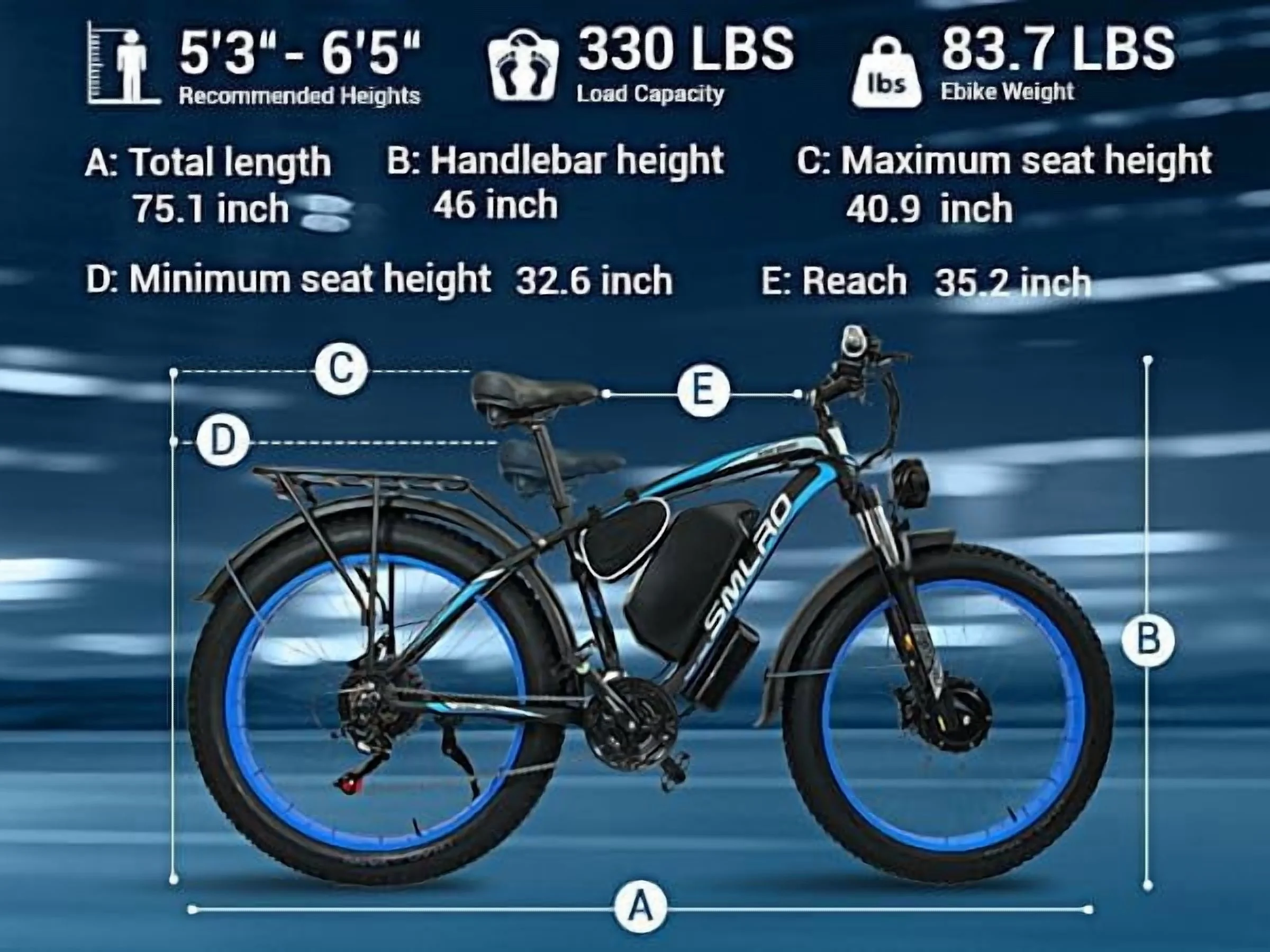 3000W Peak Dual Motor Ebike, 52V 30AH Battery Electric Bike for Adults, 7-Speed 40MPH AWD Ebike Mountain Snow E-Bike with 26" x 4.0 Fat Tire MTB Hydraulic Disc Brake for Off-Road Snow(Black Yellow) - Image 10