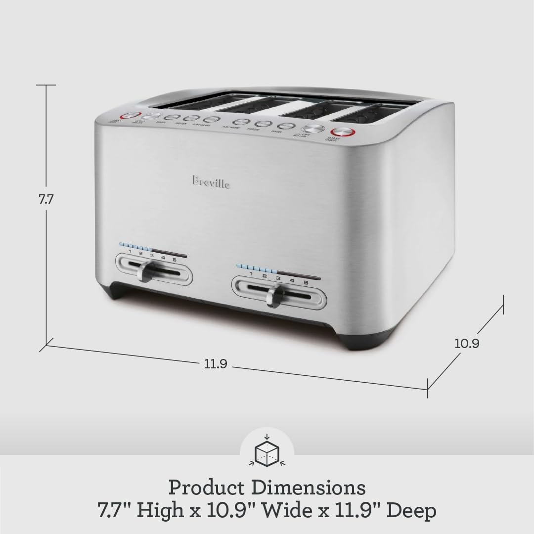 Grille-pain intelligent Breville en acier inoxydable brossé, 2 tranches