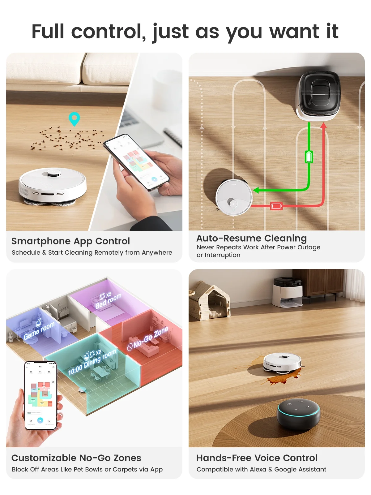 M3L Robot Vacuum and Mop, 12000Pa Suction, All-in-One Base Station, Anti-Tangle Brushes Dual Spinning Mop, Self-Emptying Refilling, LIDAR Navigation(M3L) - Image 10