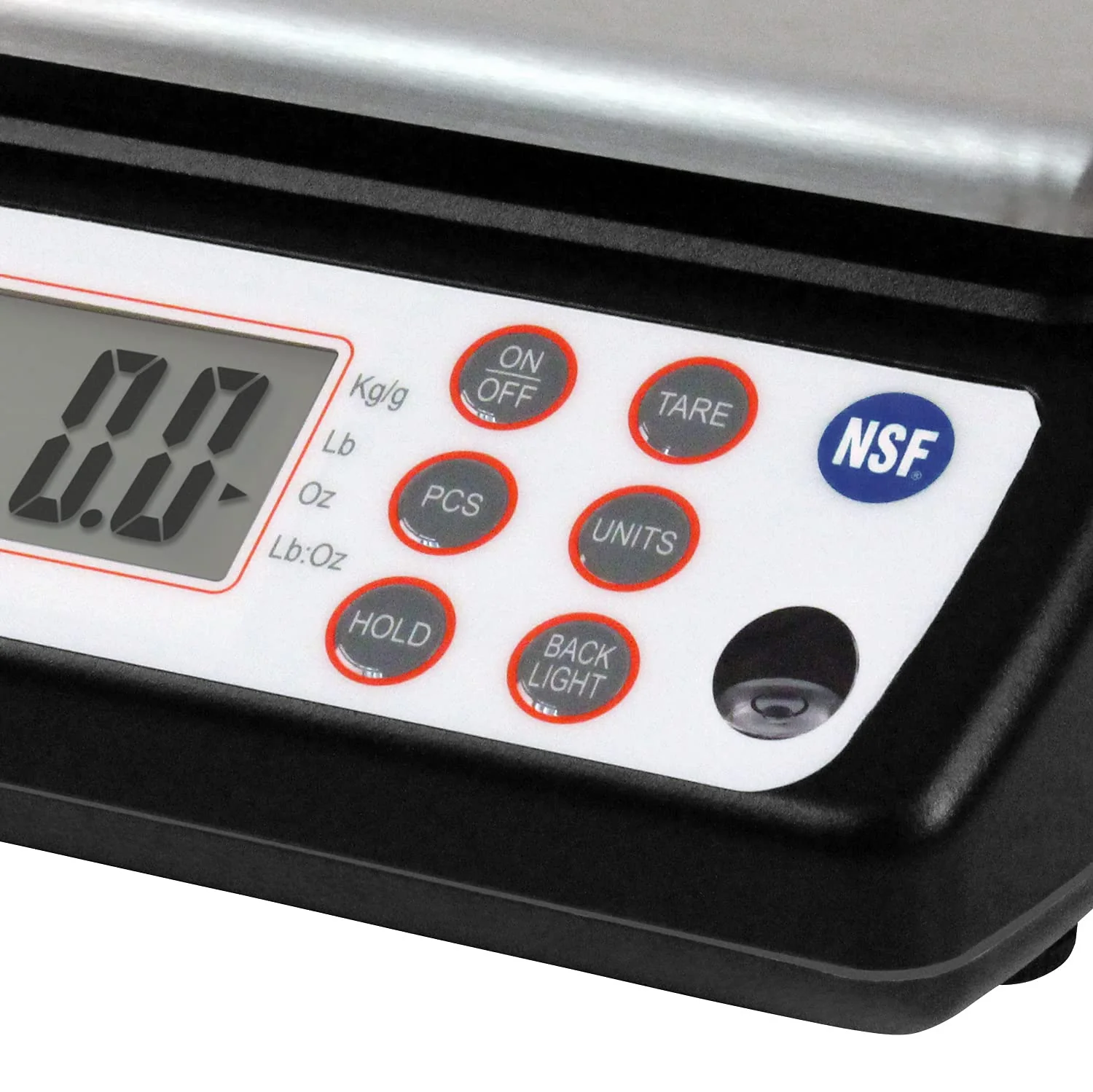 Square Professional Digital Scale, Black with Stainless Steel Platform