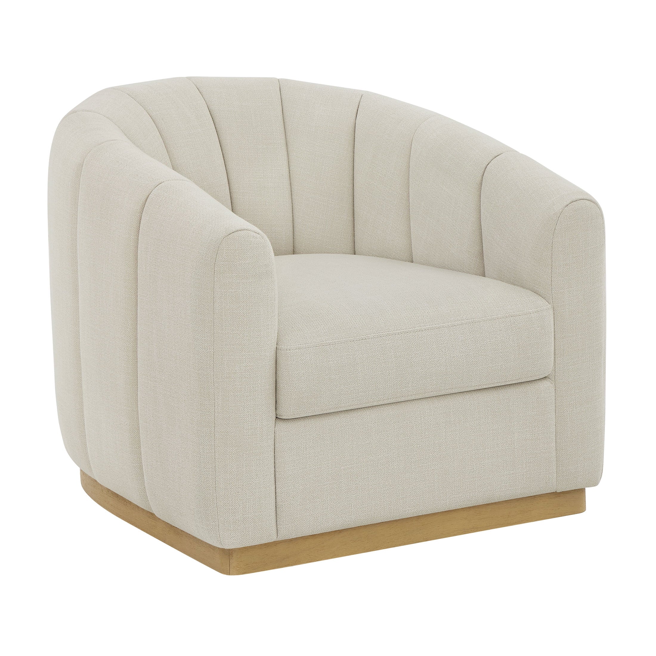 Better Homes & Gardens Lillian Accent Swivel Chair, Cream Linen