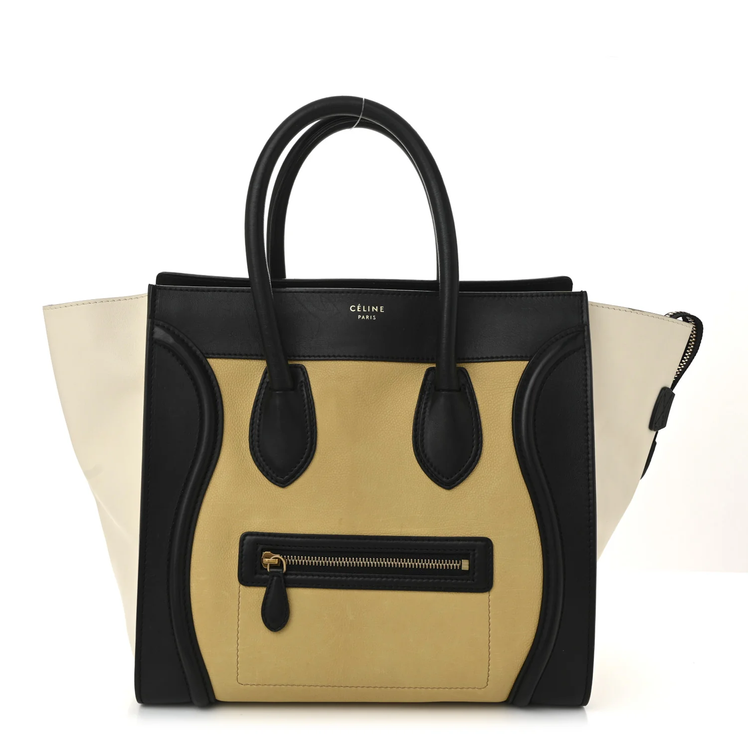 Velluto Calfskin Mini Tri-Color Luggage Vanilla