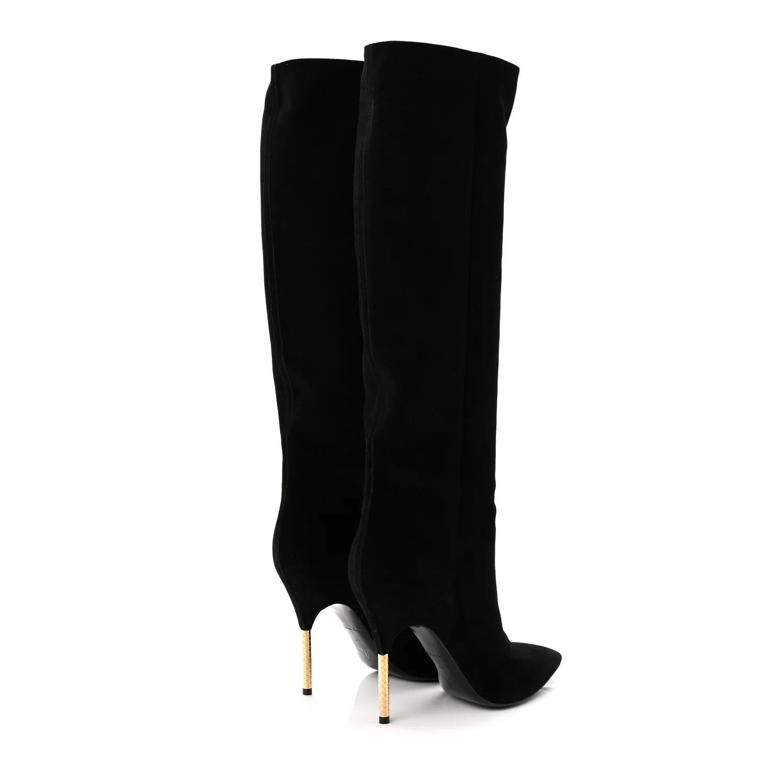Suede High Boots 41 Black