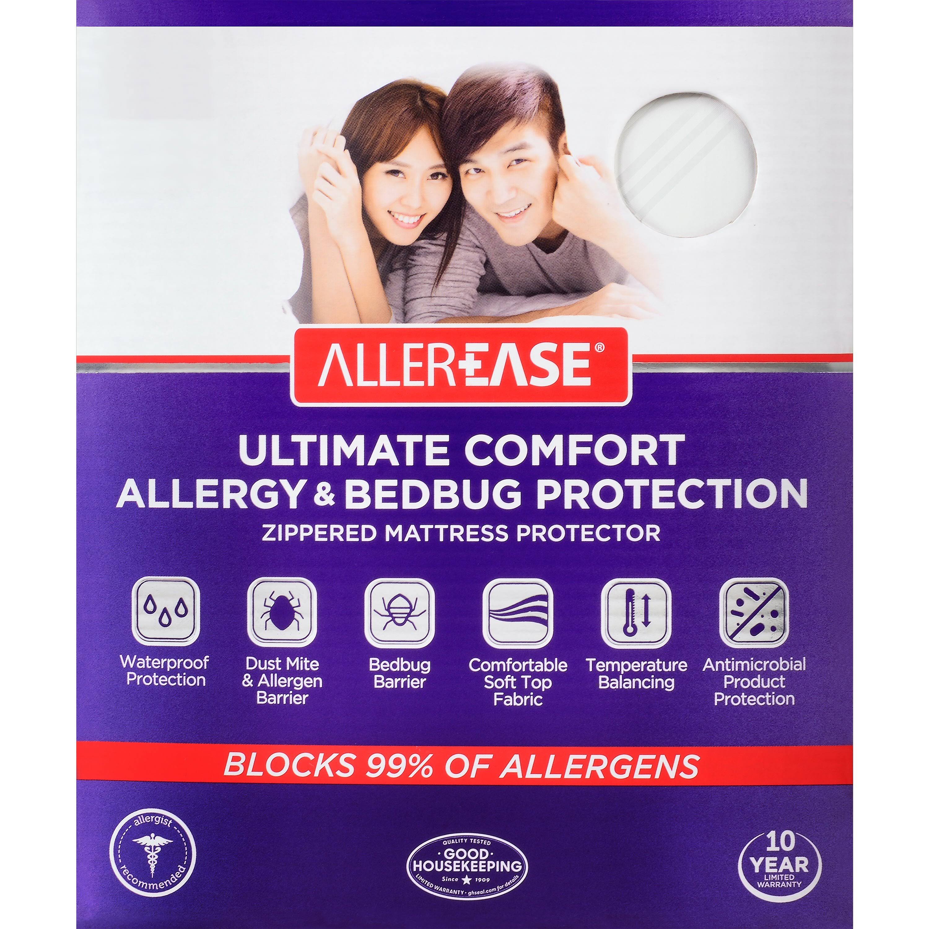 AllerEase Ultimate Mattress Protector, White, Queen