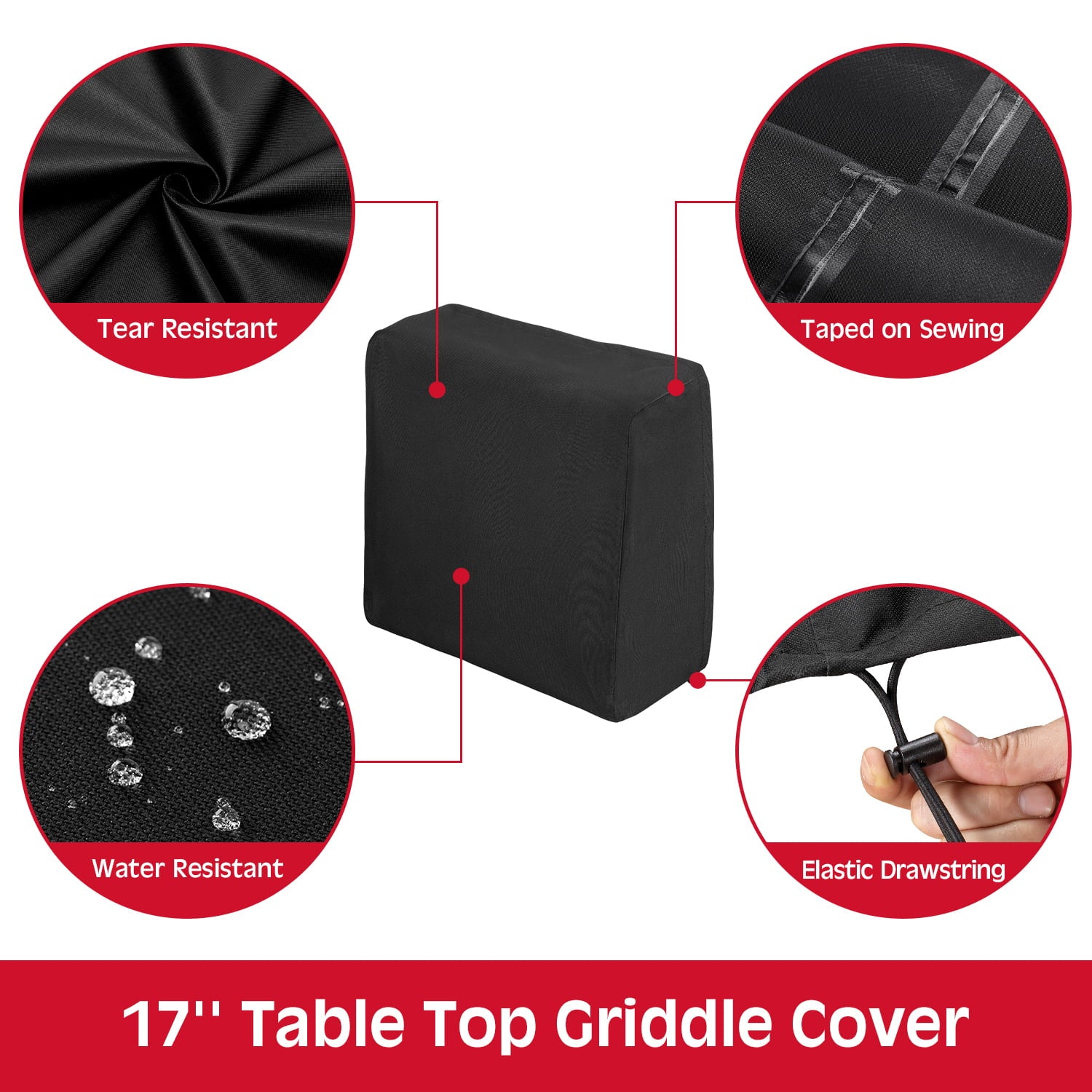 17 Tabletop Griddle Cover & Carry Bag Set. Fits Blackstone 17 Griddle Cooking Station Without Hood. Black
