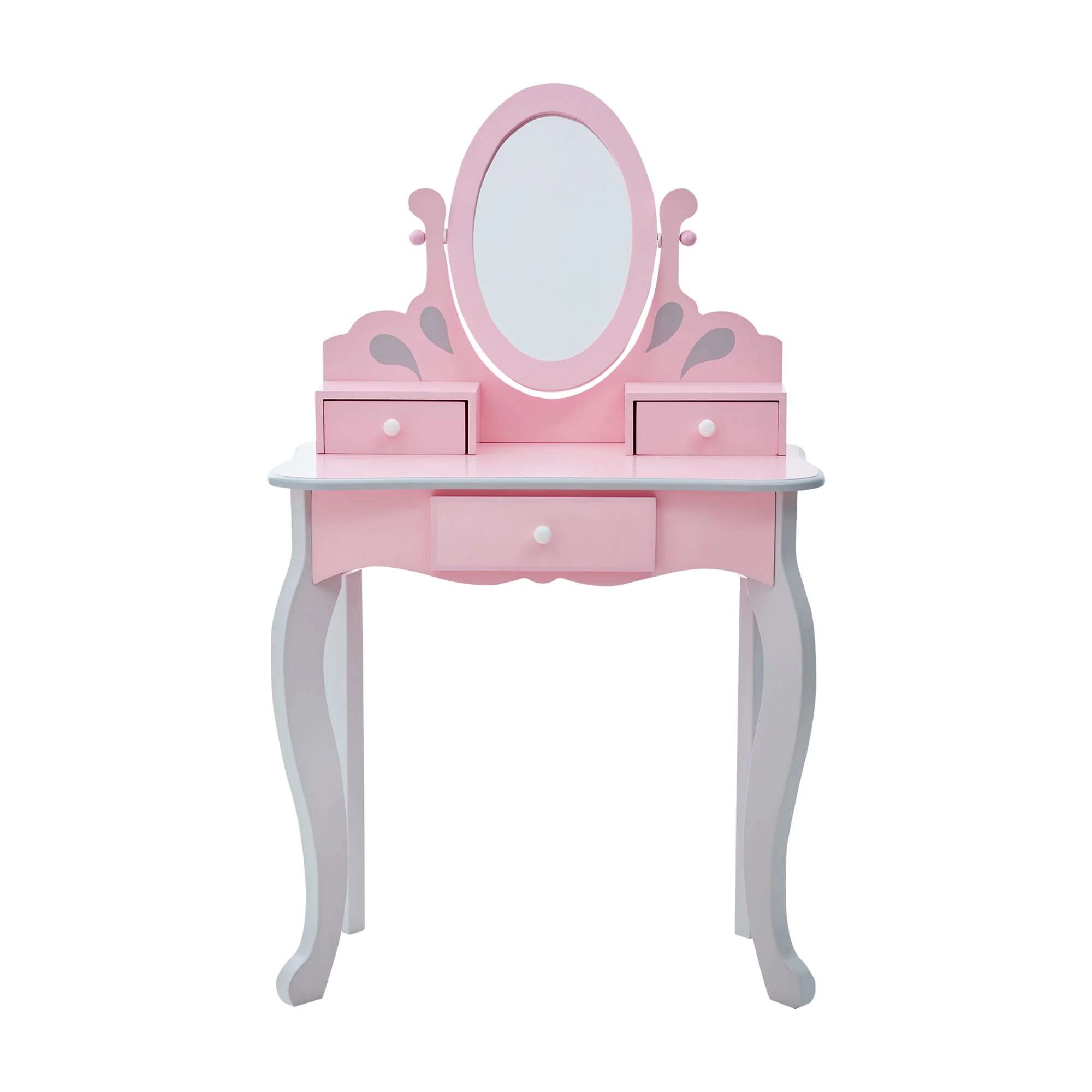 Fantasy Fields Kids Vanity Table and Stool Set with Castle Design, Pink