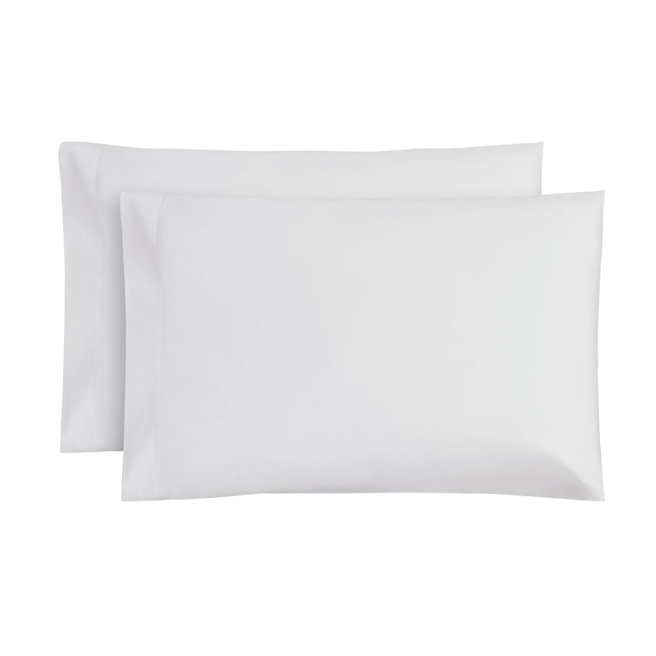 Mainstays 300 Thread Count Easy Care Percale Pillowcase Set - White - Standard Each