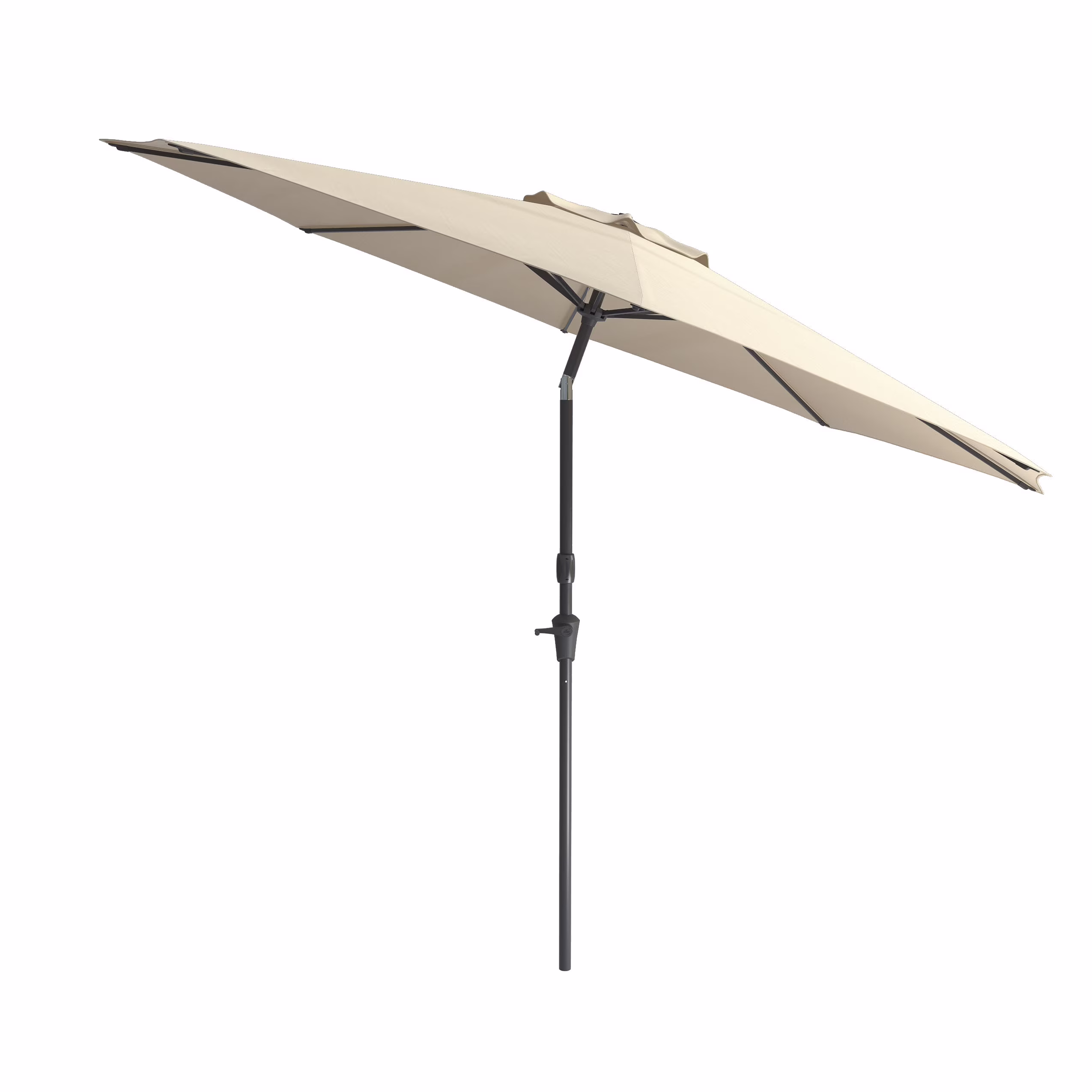10 Foot Wind Resistant Patio Umbrella, Outdoor Parasol with Crank Tilt, Round Market Umbrella for Patio, Umbrella with Crank, Tilt Umbrella, Outdoor Umbrella, White(Off-White)
