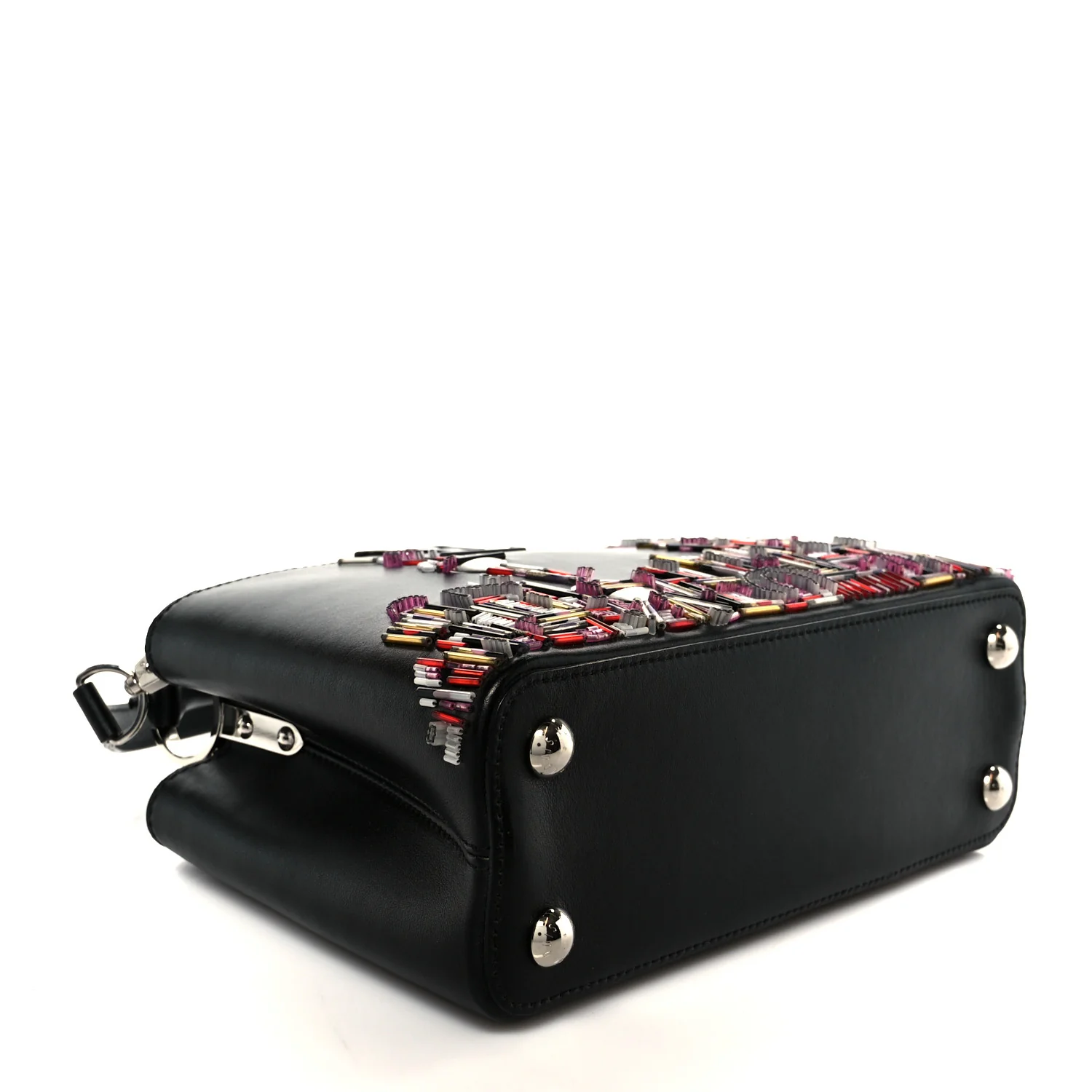 Calfskin Karung Beaded Shanghai Skyline Capucines BB Black