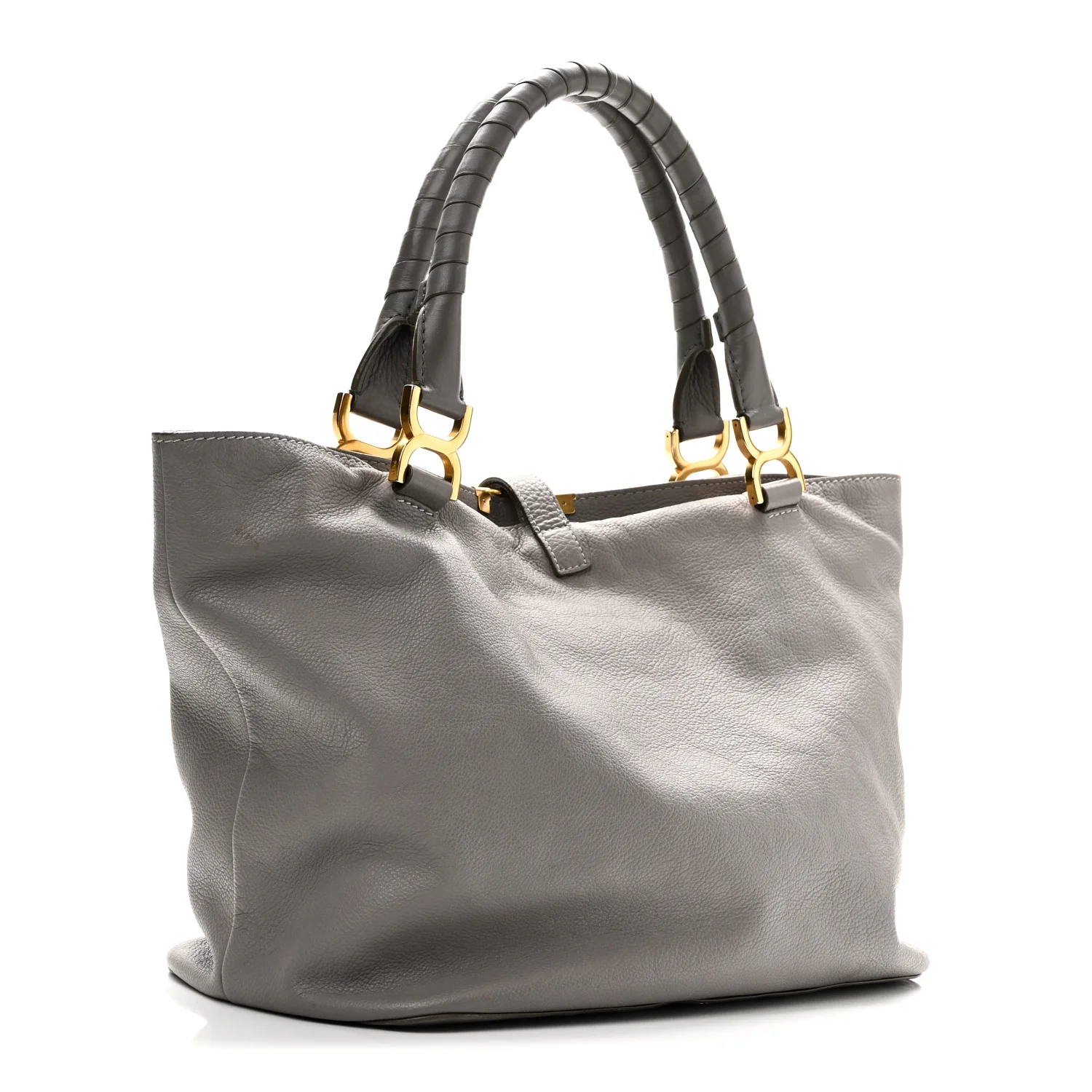 Calfskin Large New Marcie Tote Cashmere Grey