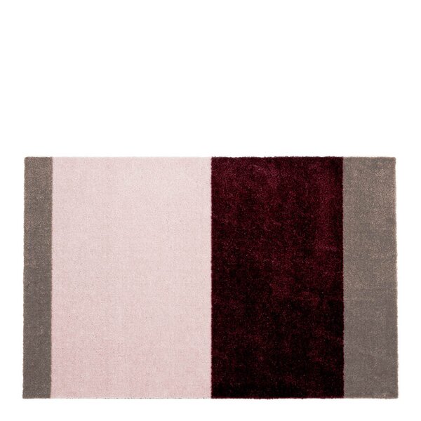 Stripes horisontal gulvmatte 90x60 cm bordeaux/rose/sand