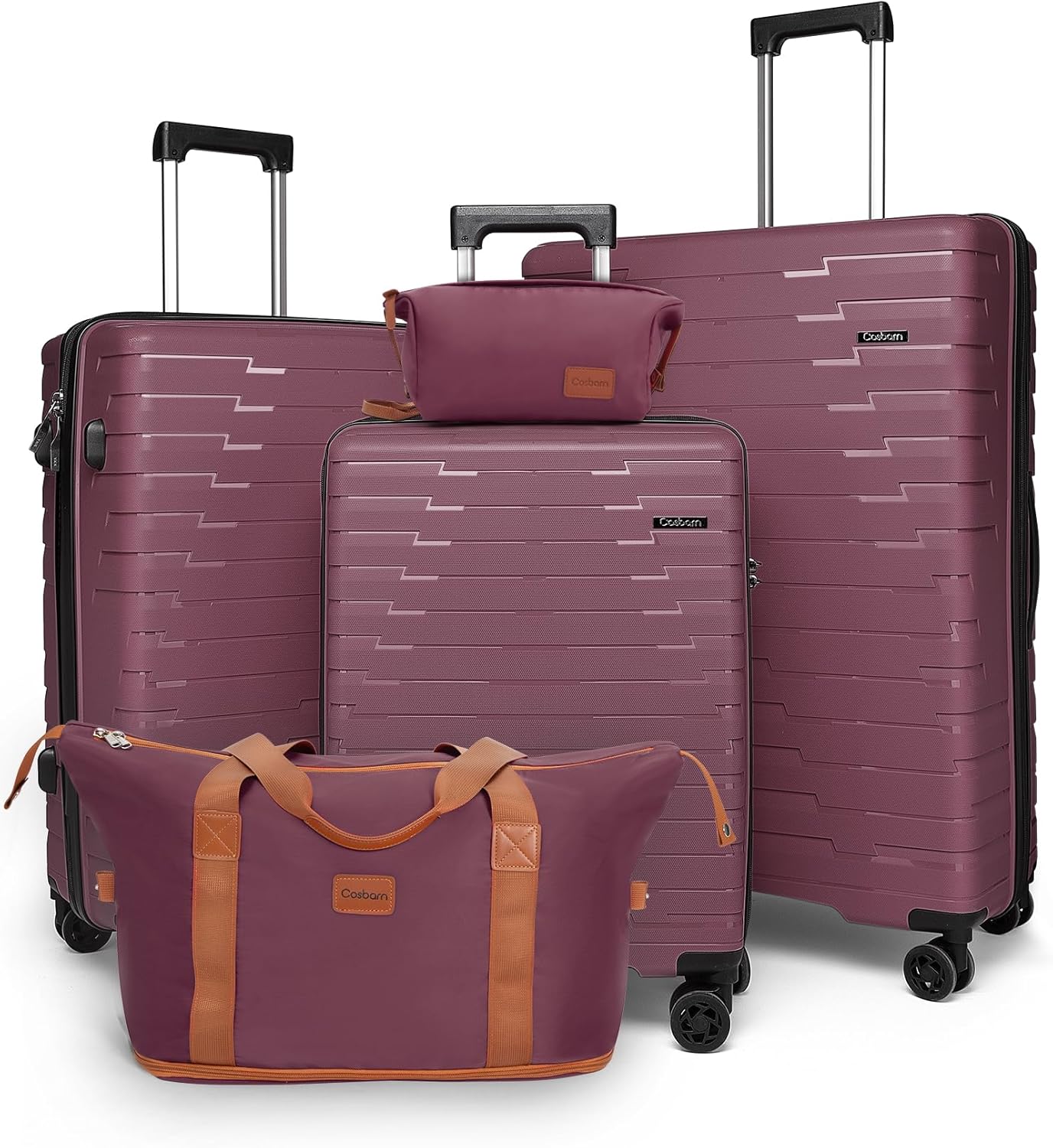 Ensemble de 5 valises à roulettes, valise rigide en ABS avec roulettes multidirectionnelles