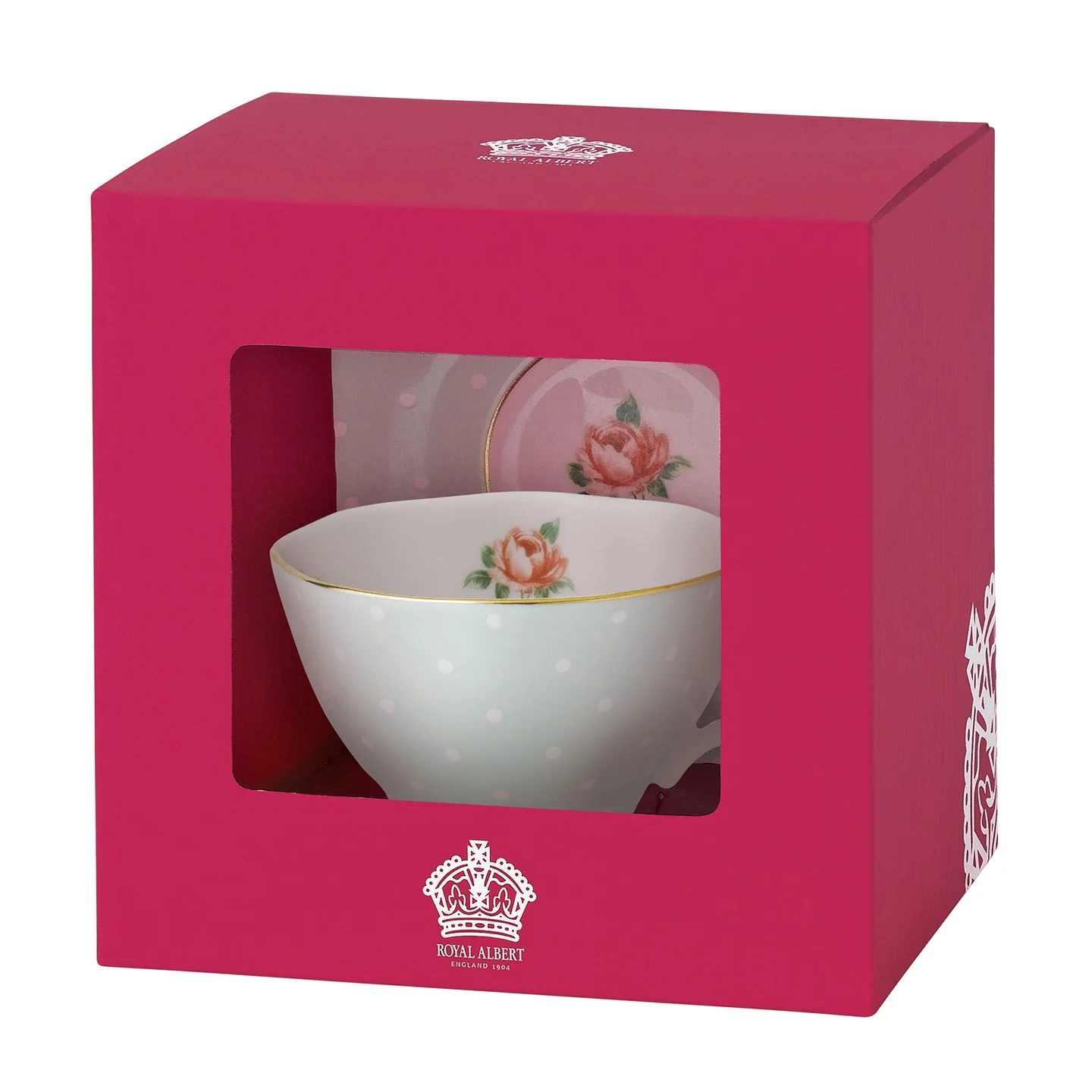 Royal Albert Polka Rose Vintage Teacup and Saucer