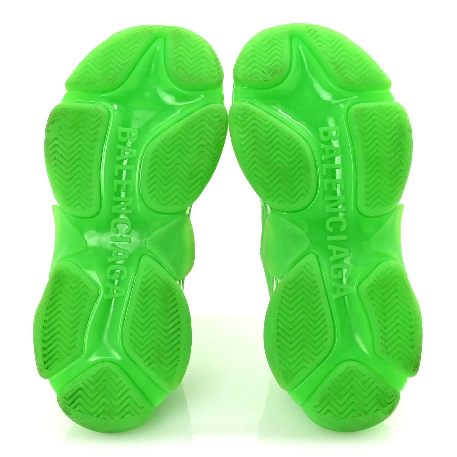 Fabric Mesh Clear Sole Womens Triple S Sneakers 37 Fluo Green