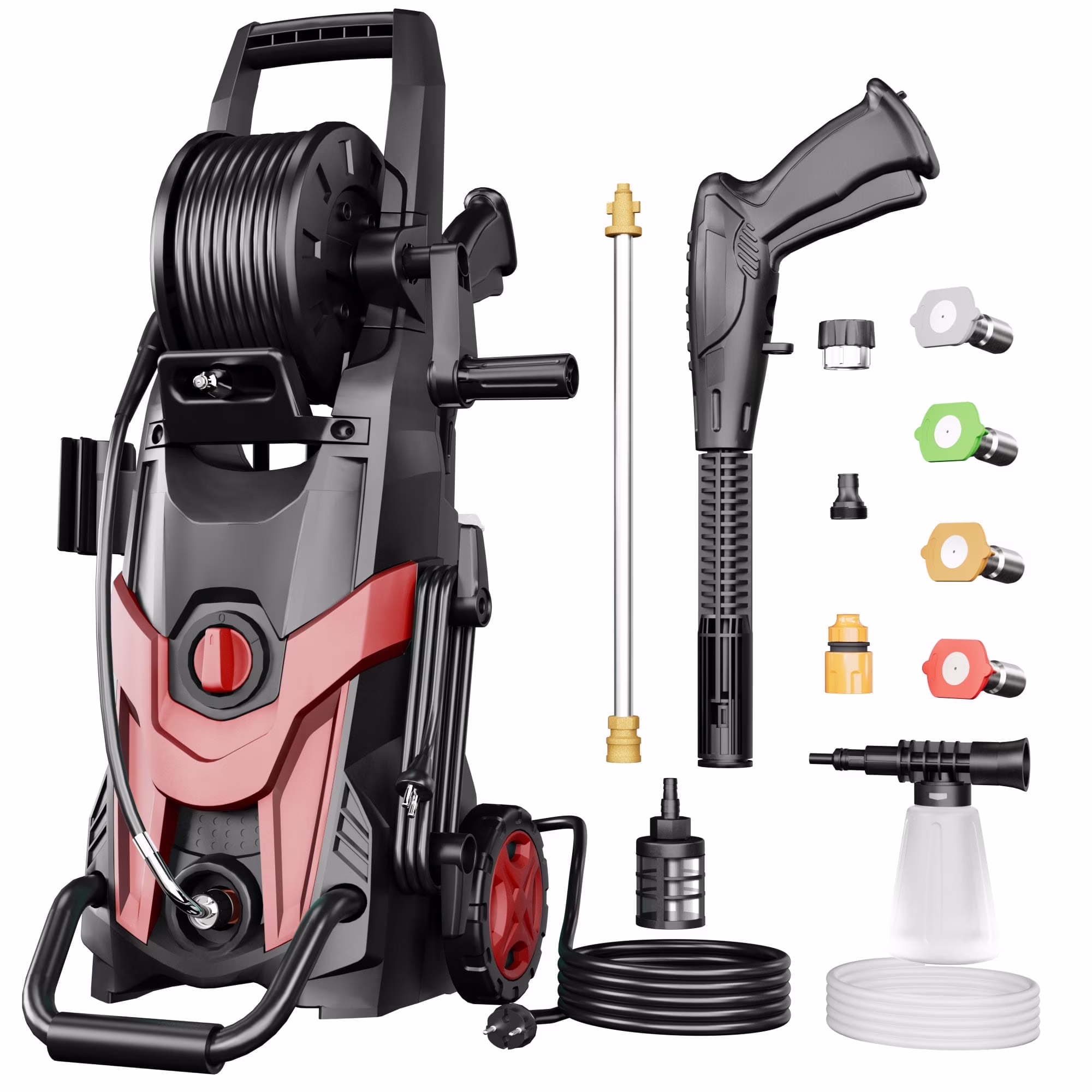 Electric Pressure Washer, 4500 PSI 3.2 GPM Power Washer with 4 Quick Connect Nozzles, High Pressure Cleaning Machine with Foam Cannon for Cars/Fences/Driveways/Patios/Home Cleaning