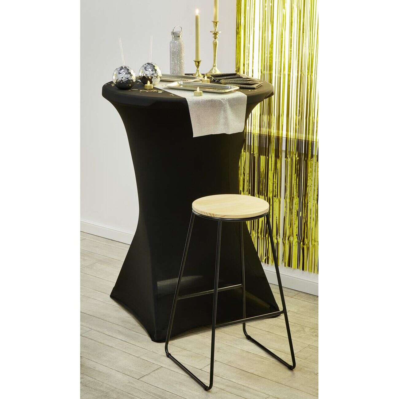 Housse de table haute ronde Fiesta Ø80xH110cm noir