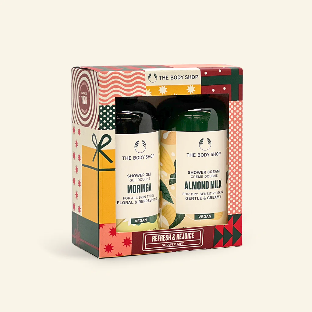 Refresh and Rejoice Moringa & Almond Milk Shower Gel Duo