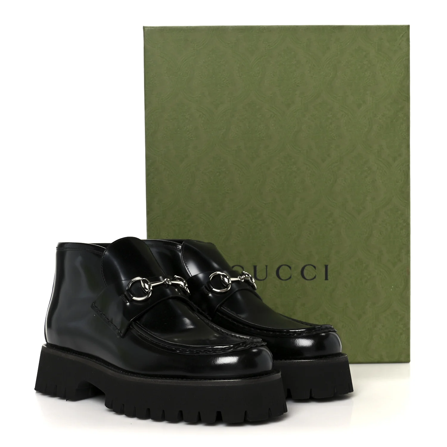 Cordovan Lux Womens Horsebit Platform Ankle Boots 38 Black