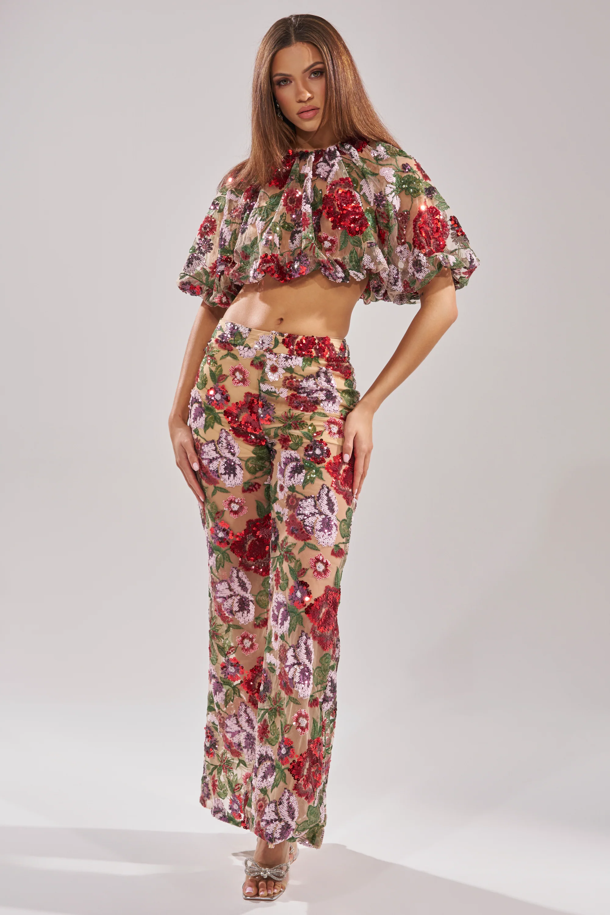 ENCHANTED GARDEN FLORAL EMBROIDERED TULLE PANT - Akira Store
