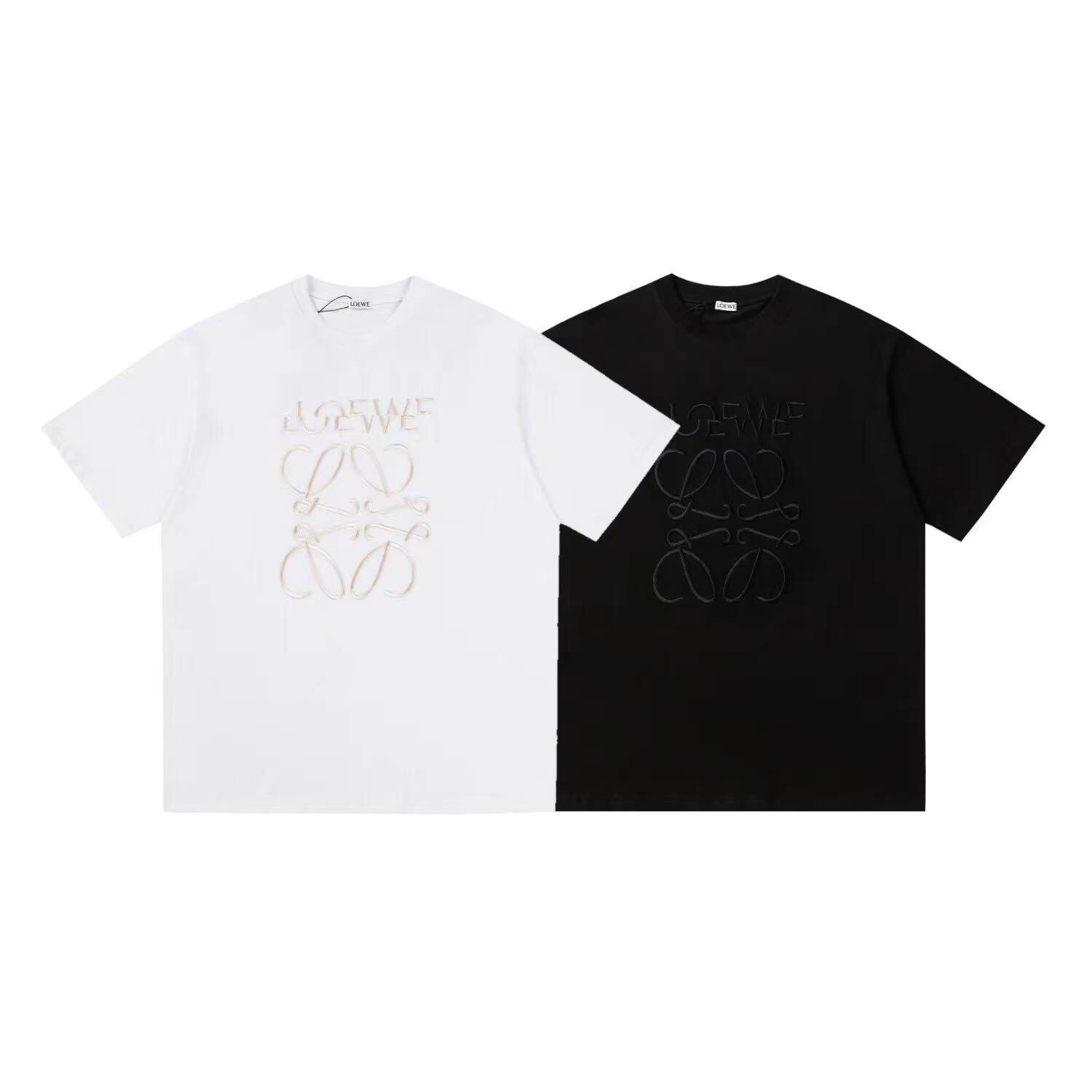 【LOEWE 公式旗艦店】（ロエベ）立体刺繍のズレ半袖Tシャツ 男女兼用半袖Tシャツ