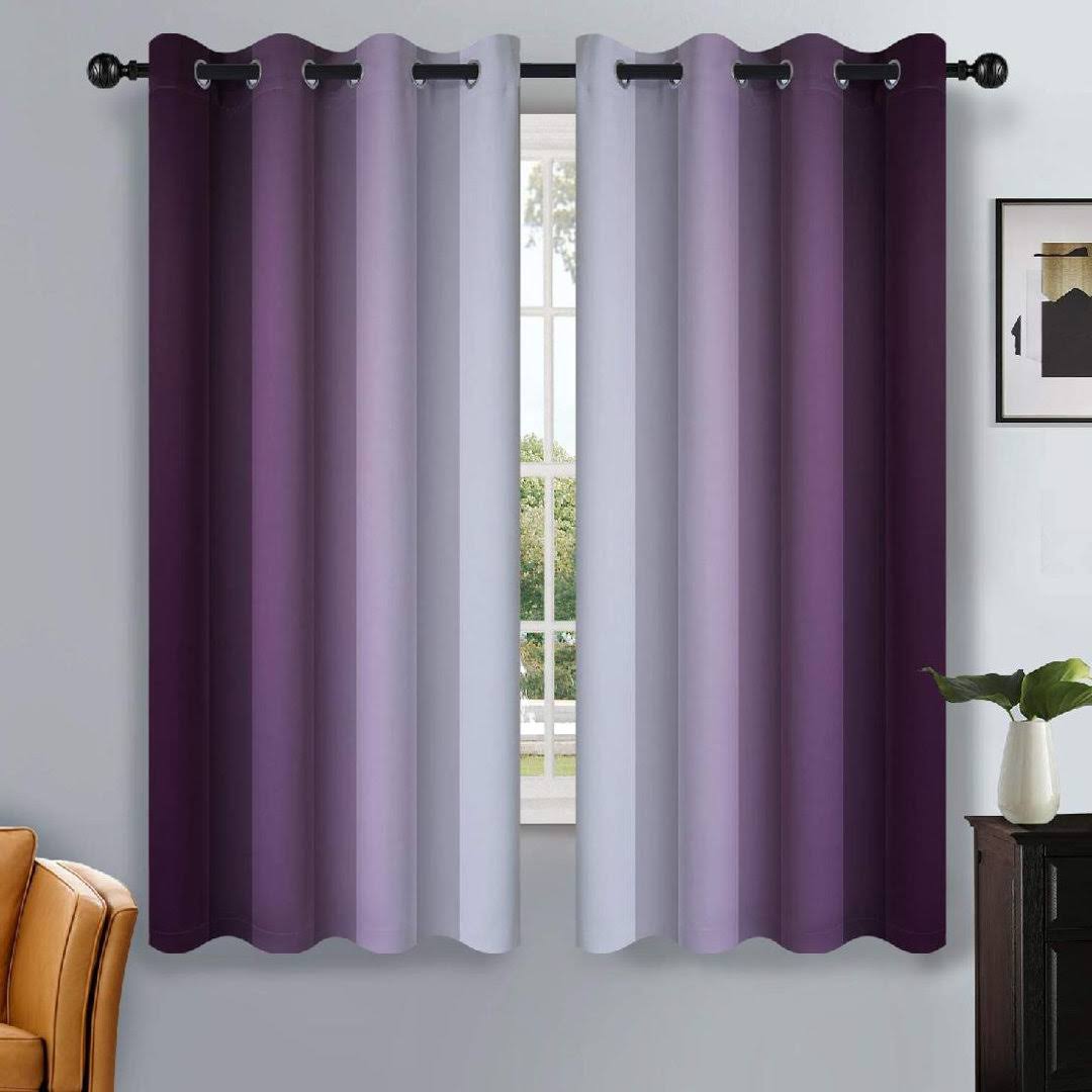 Bahtije Ombre Blackout Thermal Grommet Curtain Panels (Set of 2) Ebern Designs Size per Panel: 52
